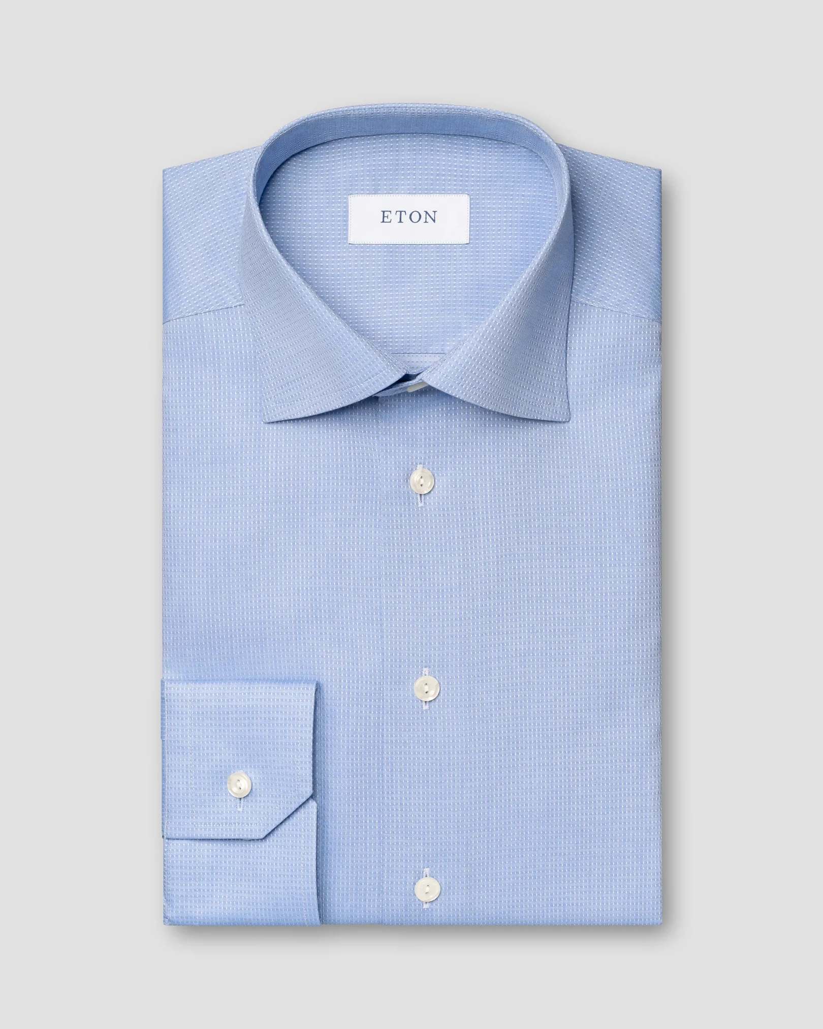 Blue Pin-Dot Twill Shirt