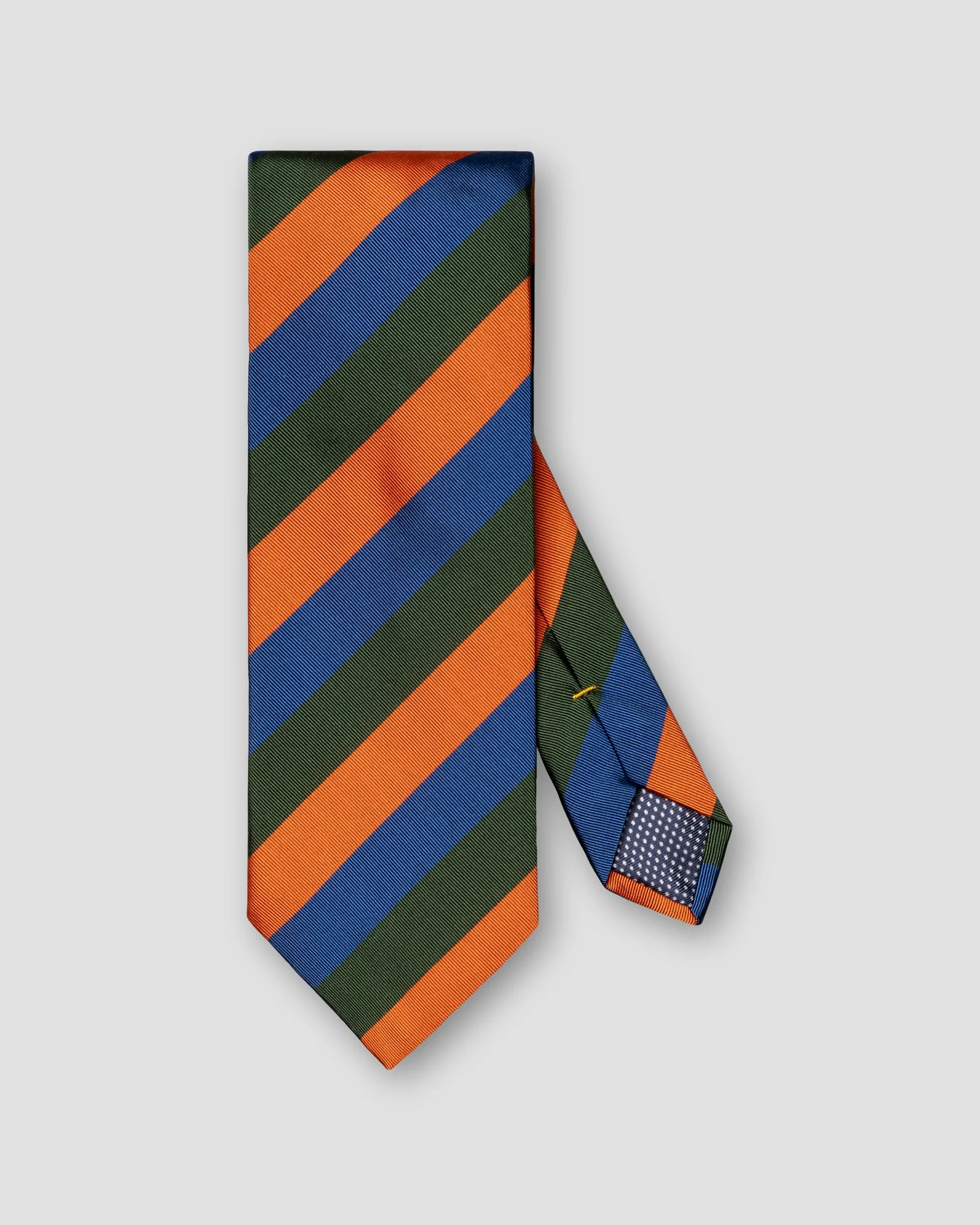 Eton - dark green striped silk cotton mogador tie