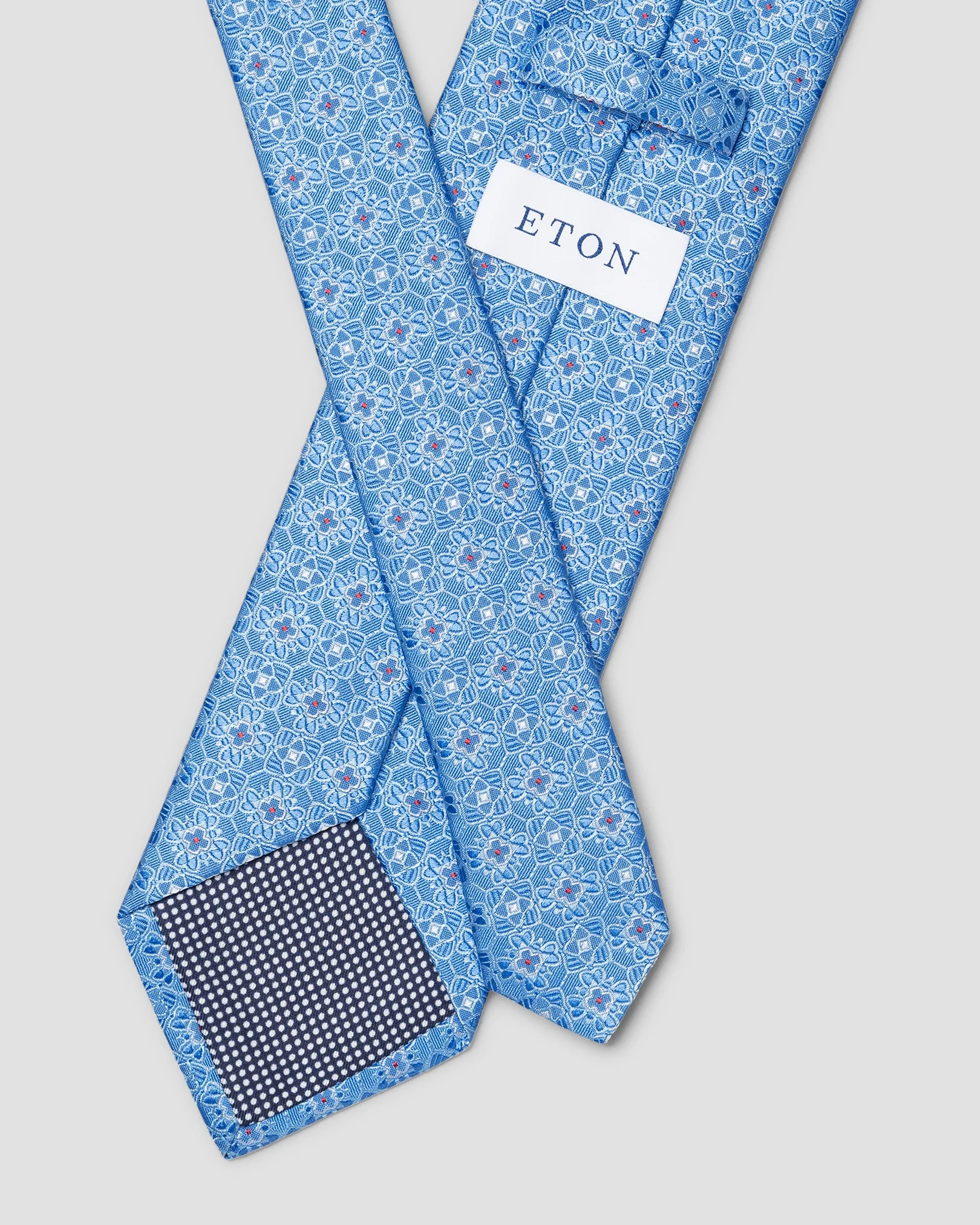 Eton - light blue floral woven silktie