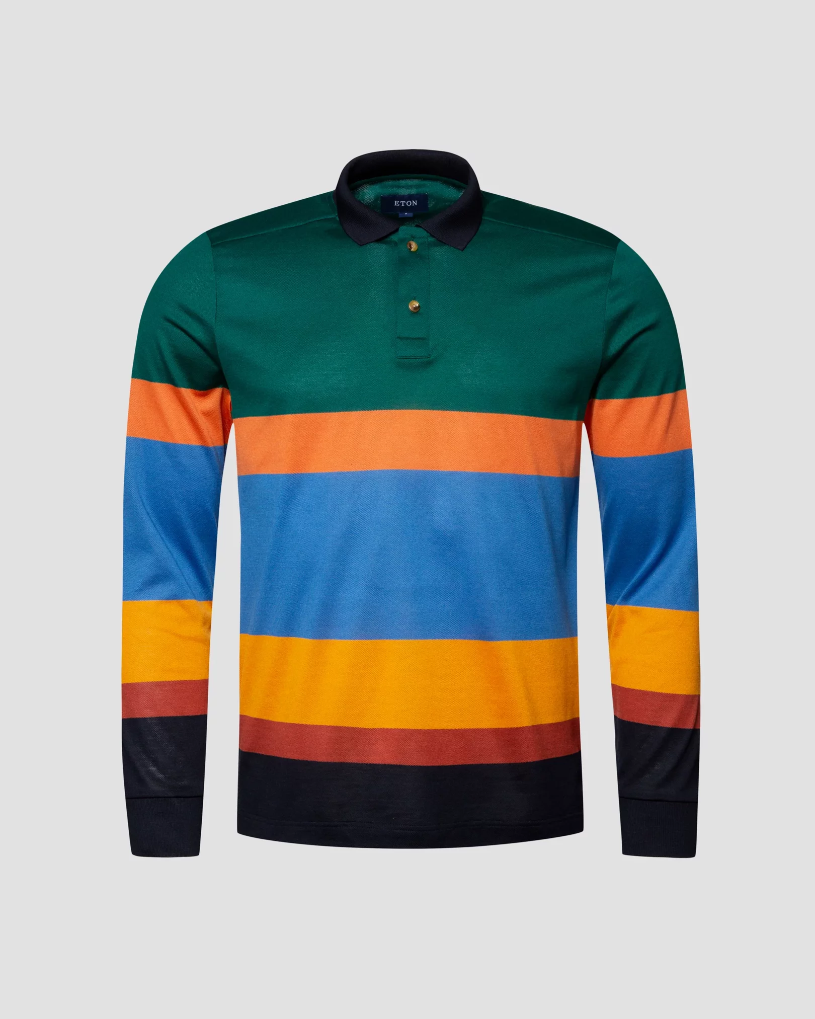 Eton - mid green knit pique knitted jersey