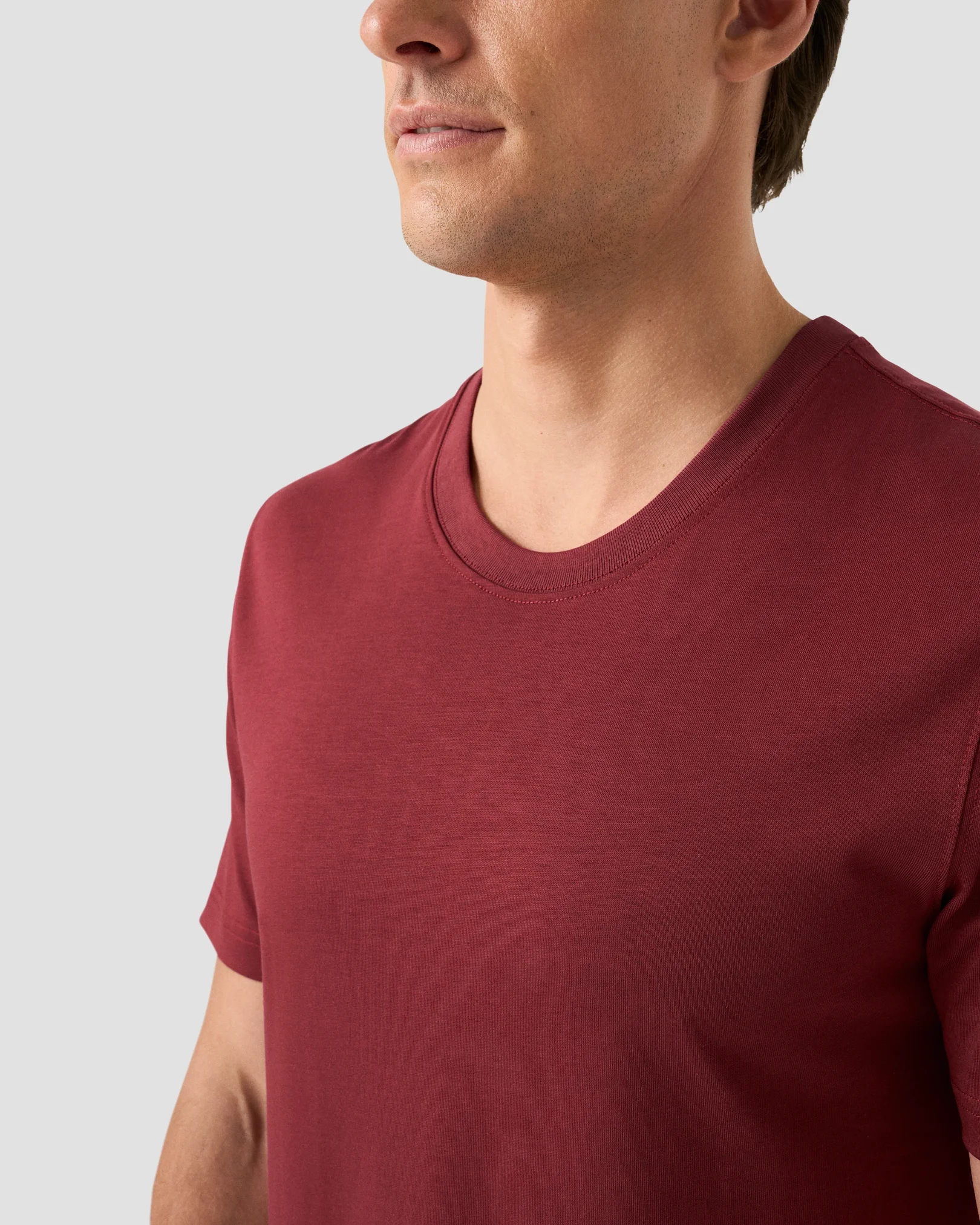 Eton - dark red crew neck short sleeve t shirt