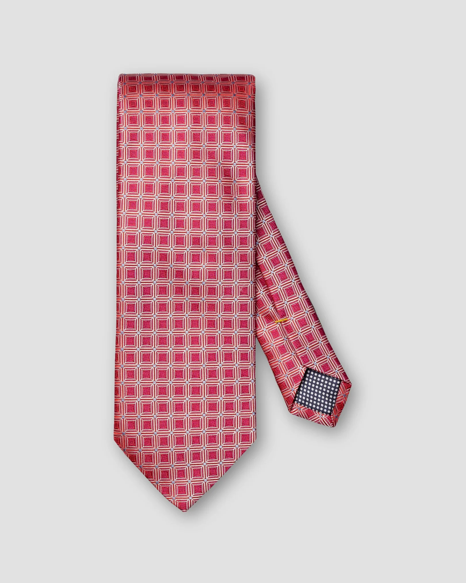 Eton - red geometrical woven silk tie red 261