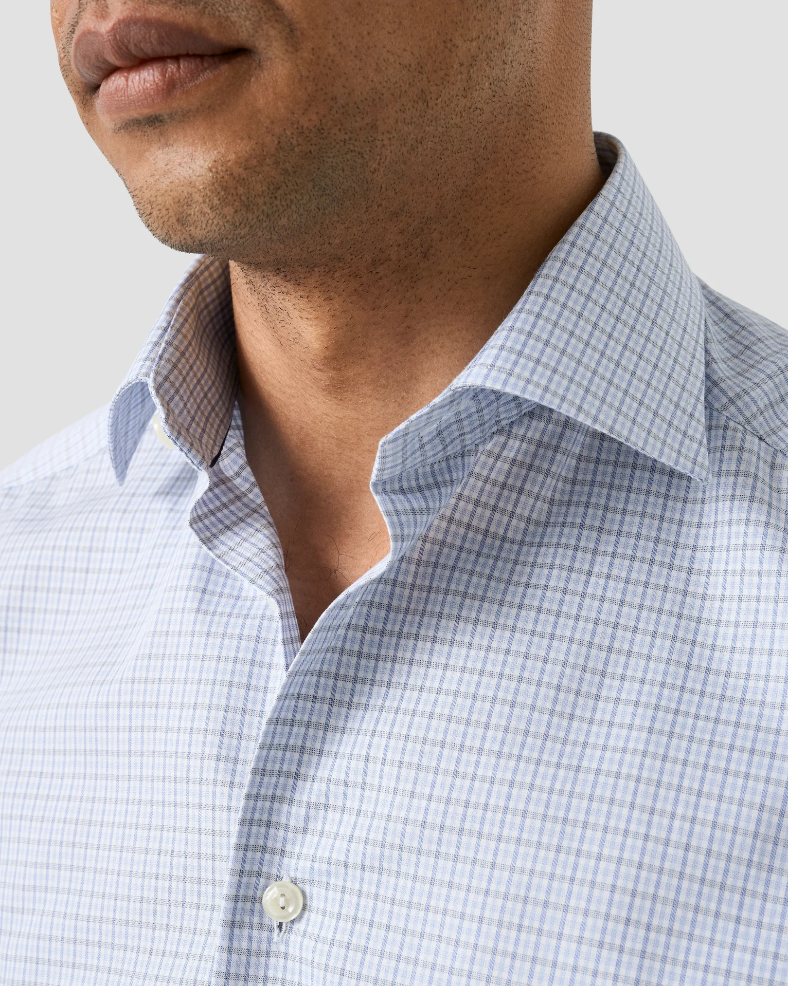 Eton - micro check twill shirt
