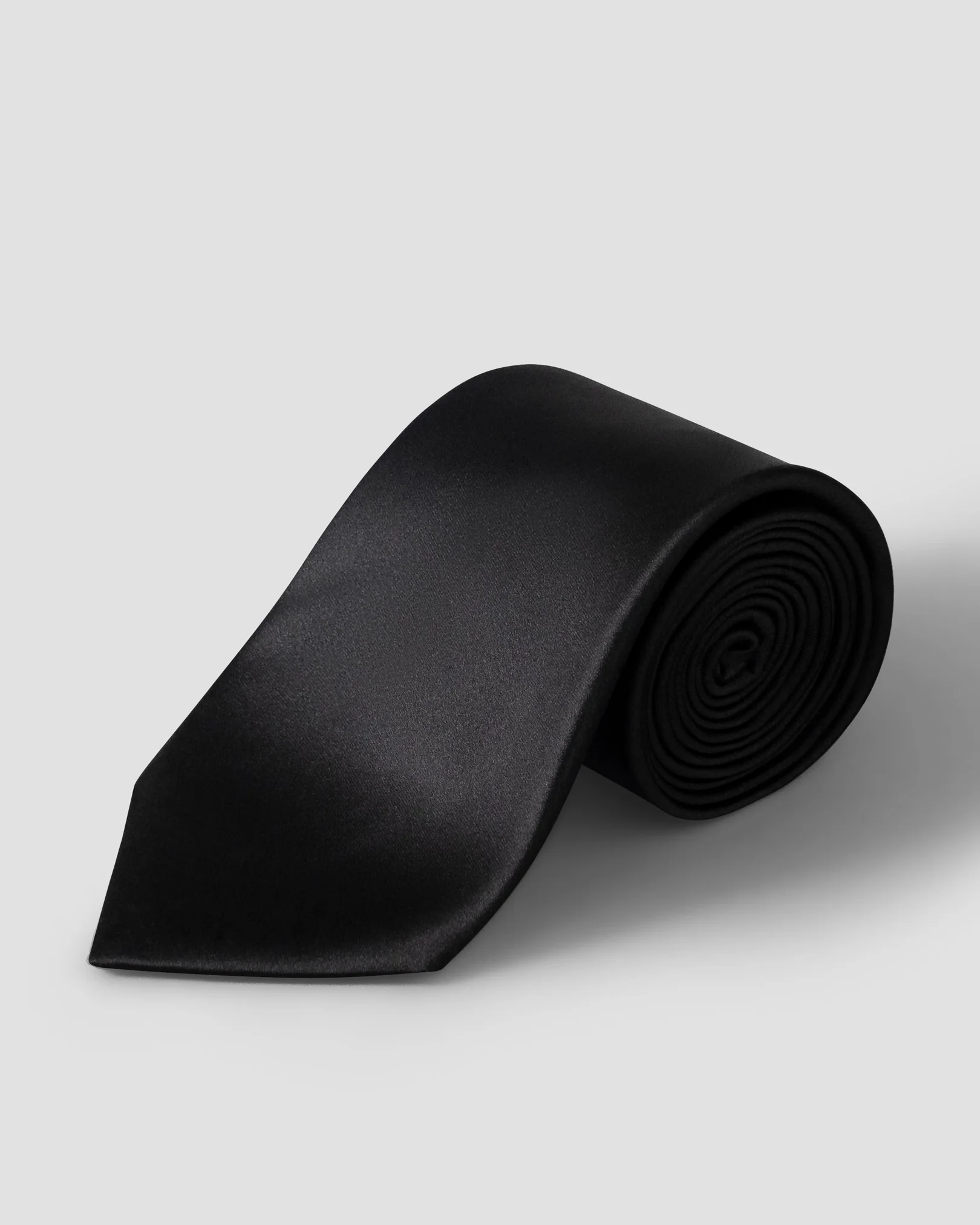 Eton - black solid silk tie