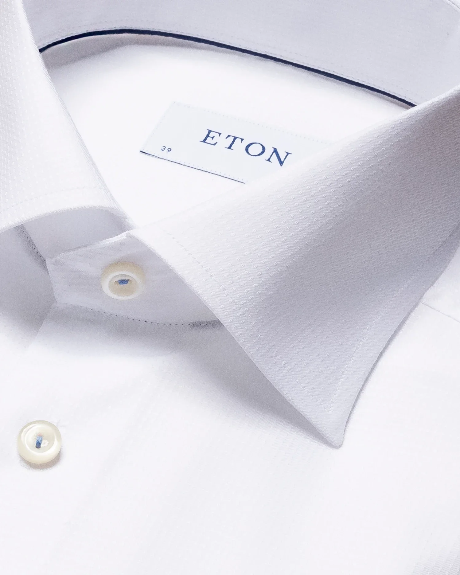 Eton - white pin dot twill shirt