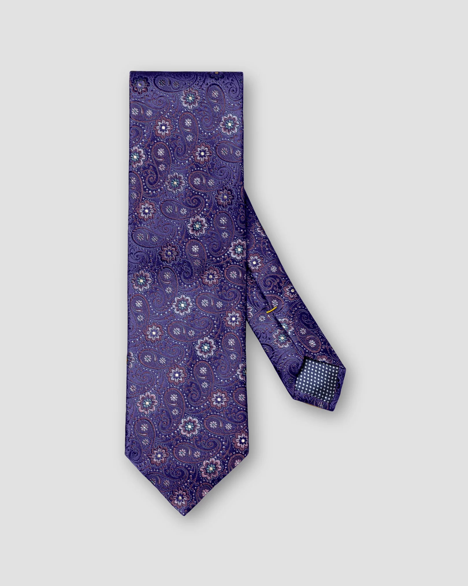 Eton - dark purple paisley floral tie