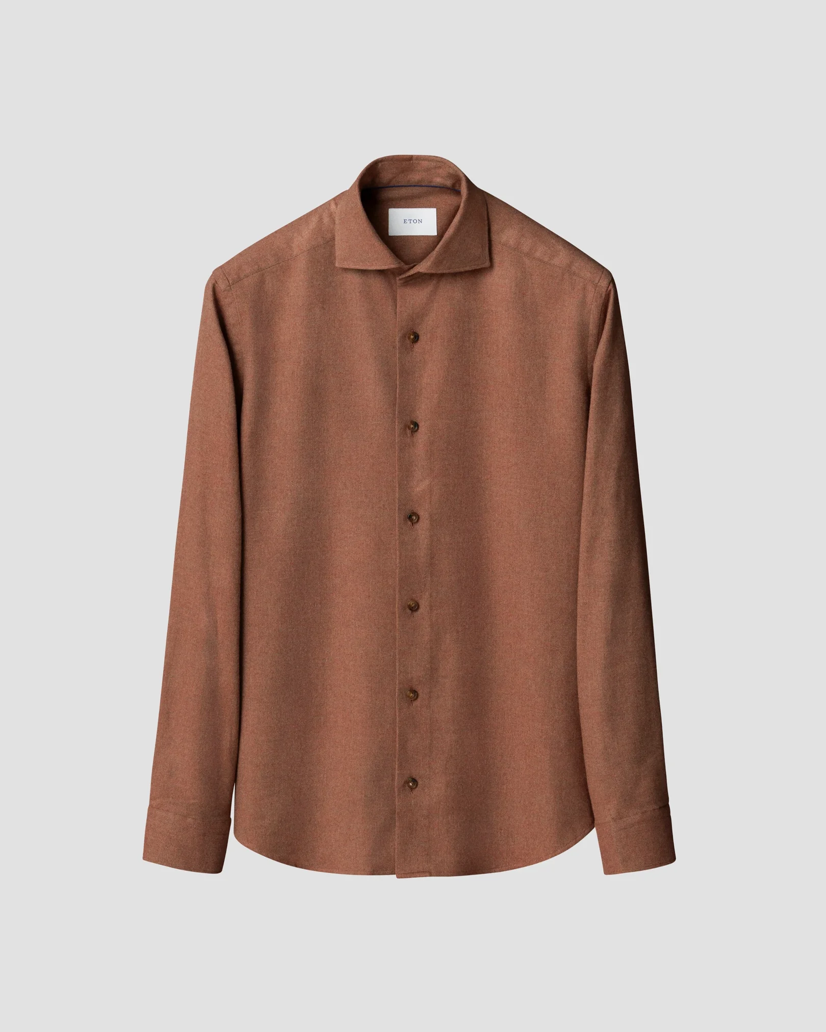 Eton - orange solid flannel shirt wide spread 266