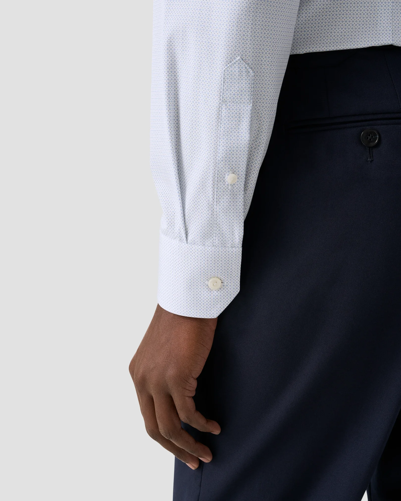 Eton - Light Blue Micro Print Poplin Shirt