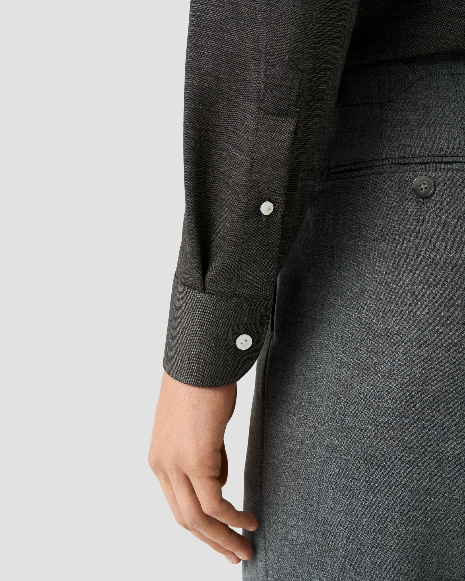 Eton - merino lyocell jersey shirt dark grey merino lyocell jersey shirt