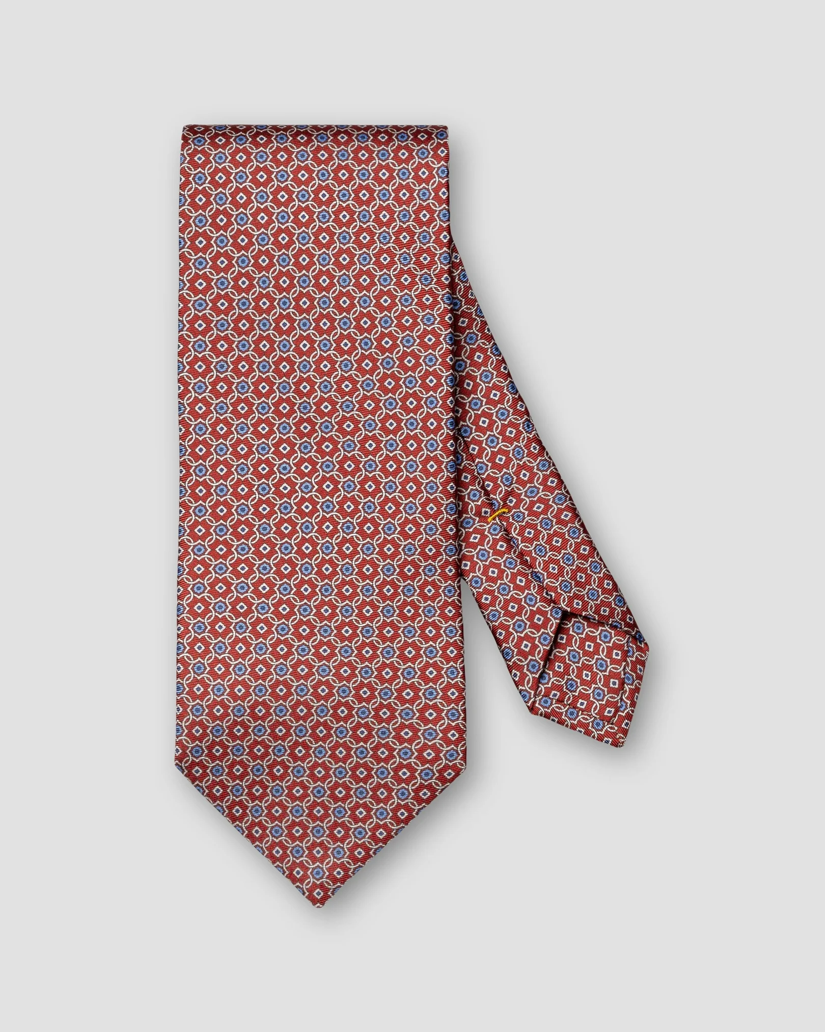 Eton - dark red medallion printed silk tie