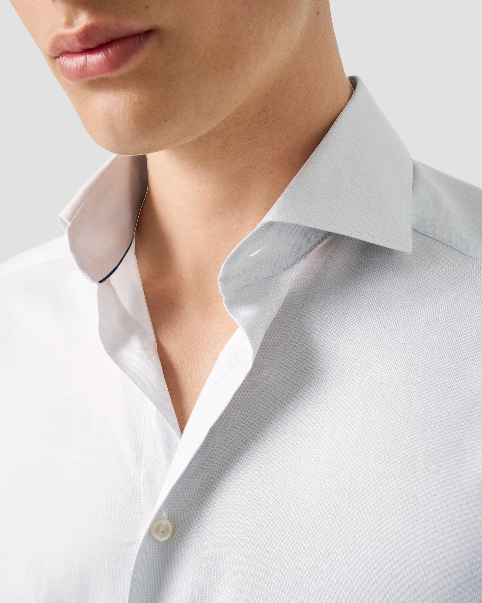 Eton - solid signature oxford shirt wide spread rounded single