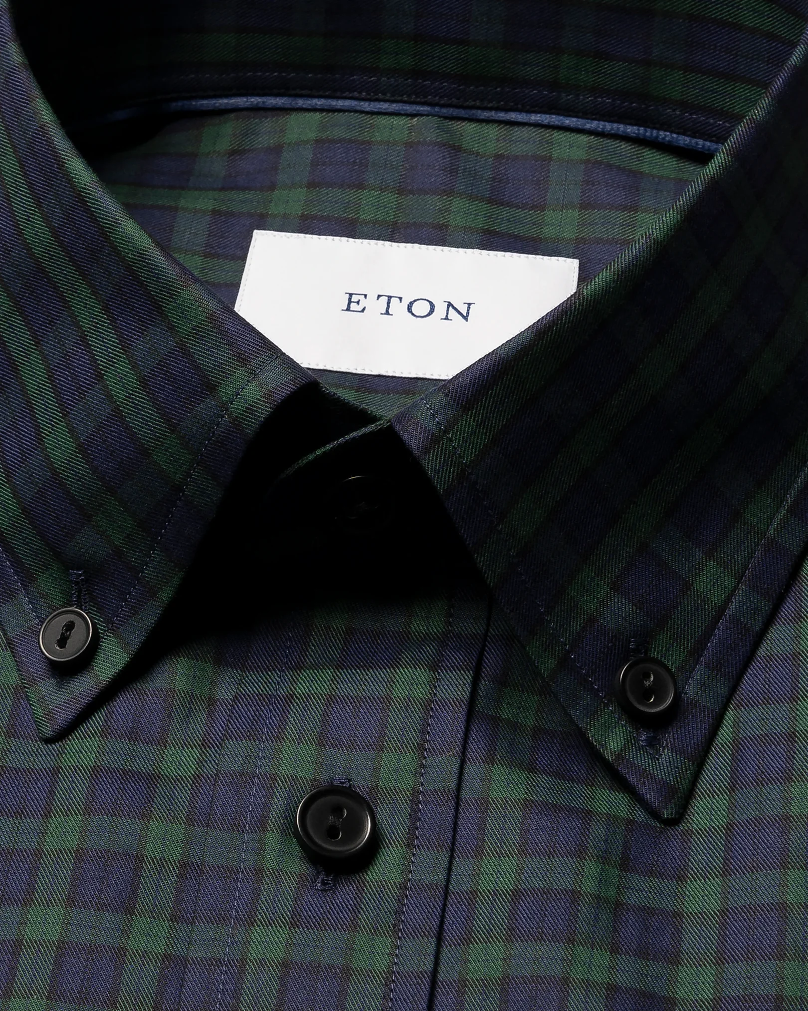 Eton - nvy tartan plaid check shirt