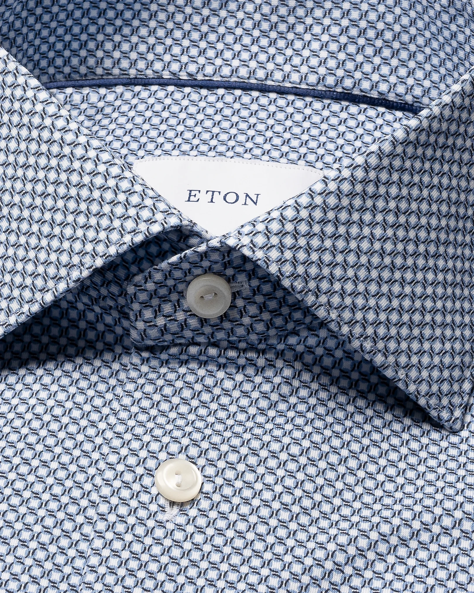 Eton - mid blue geometric jersey stretch