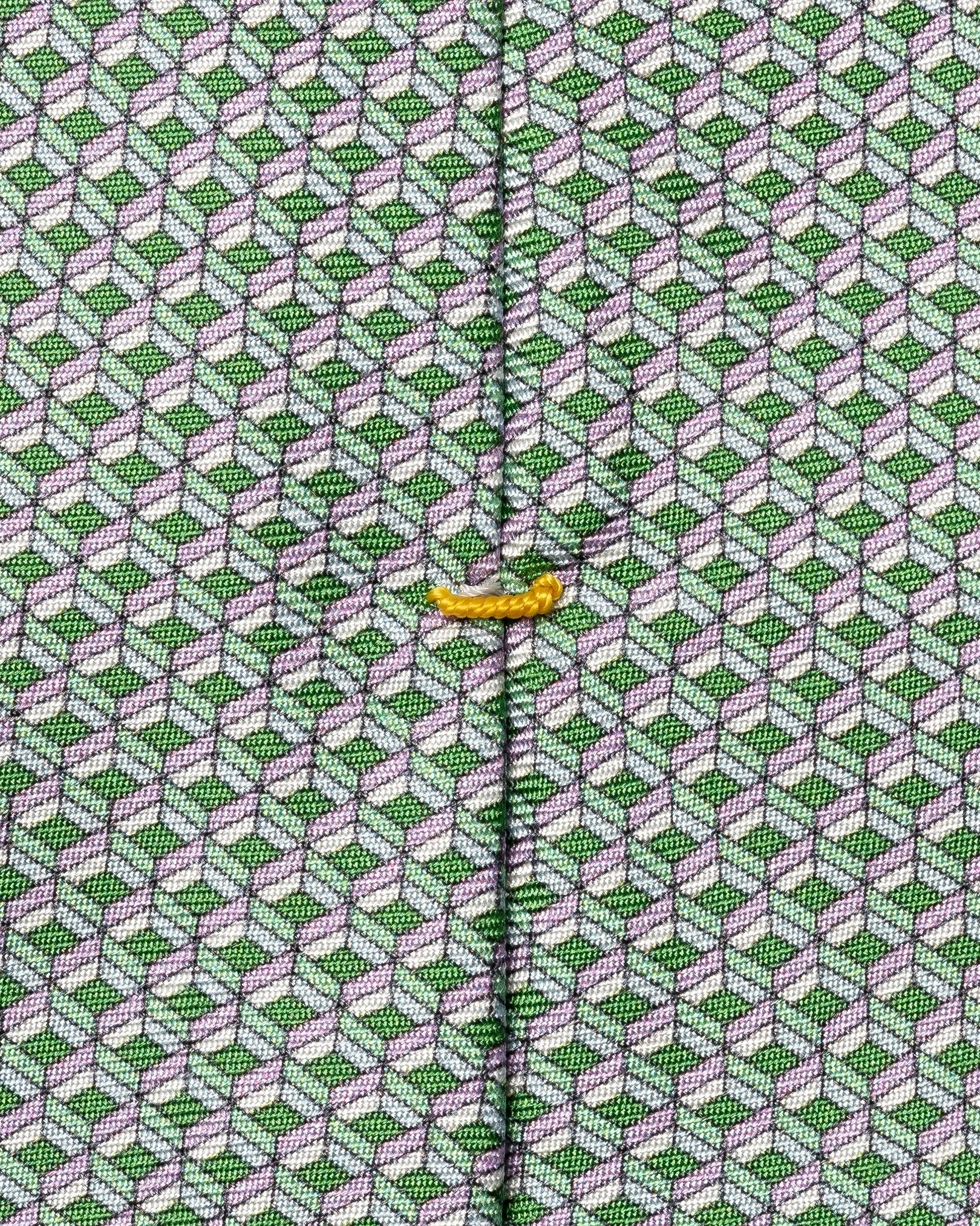 Eton - mid green geometrical print silk tie