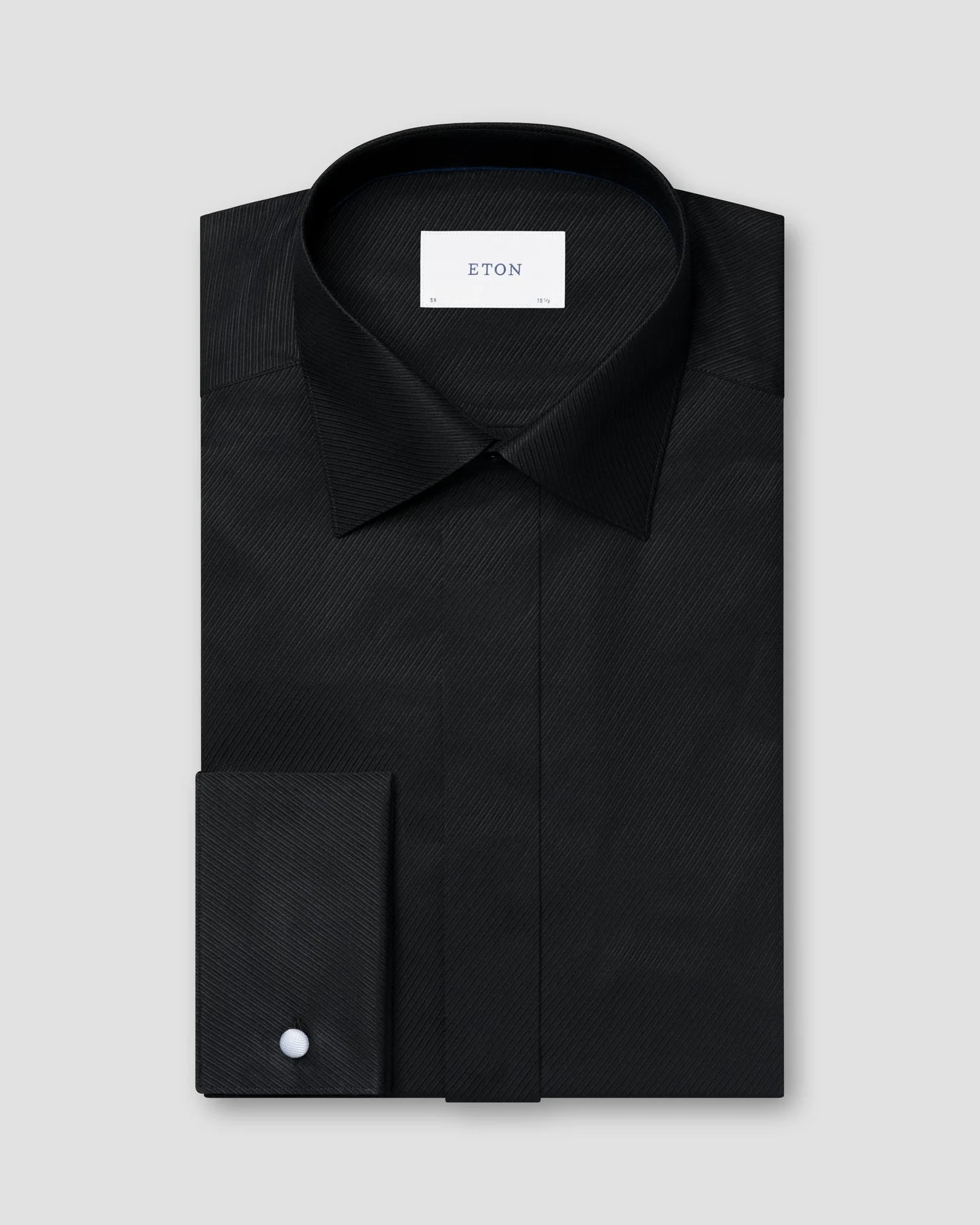 Eton - black twill texture shirt