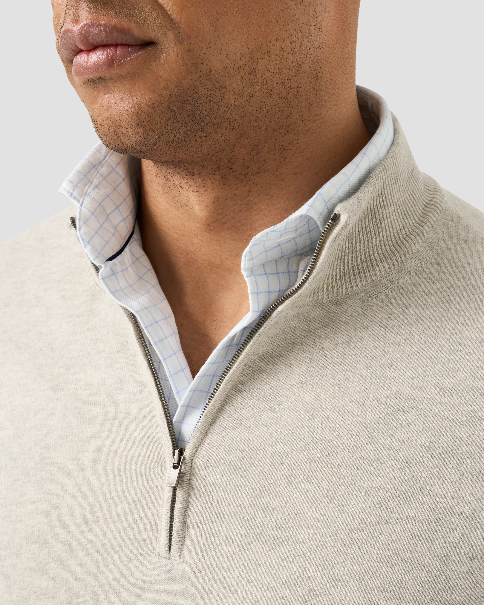 Eton - check royal oxford shirt light blue check