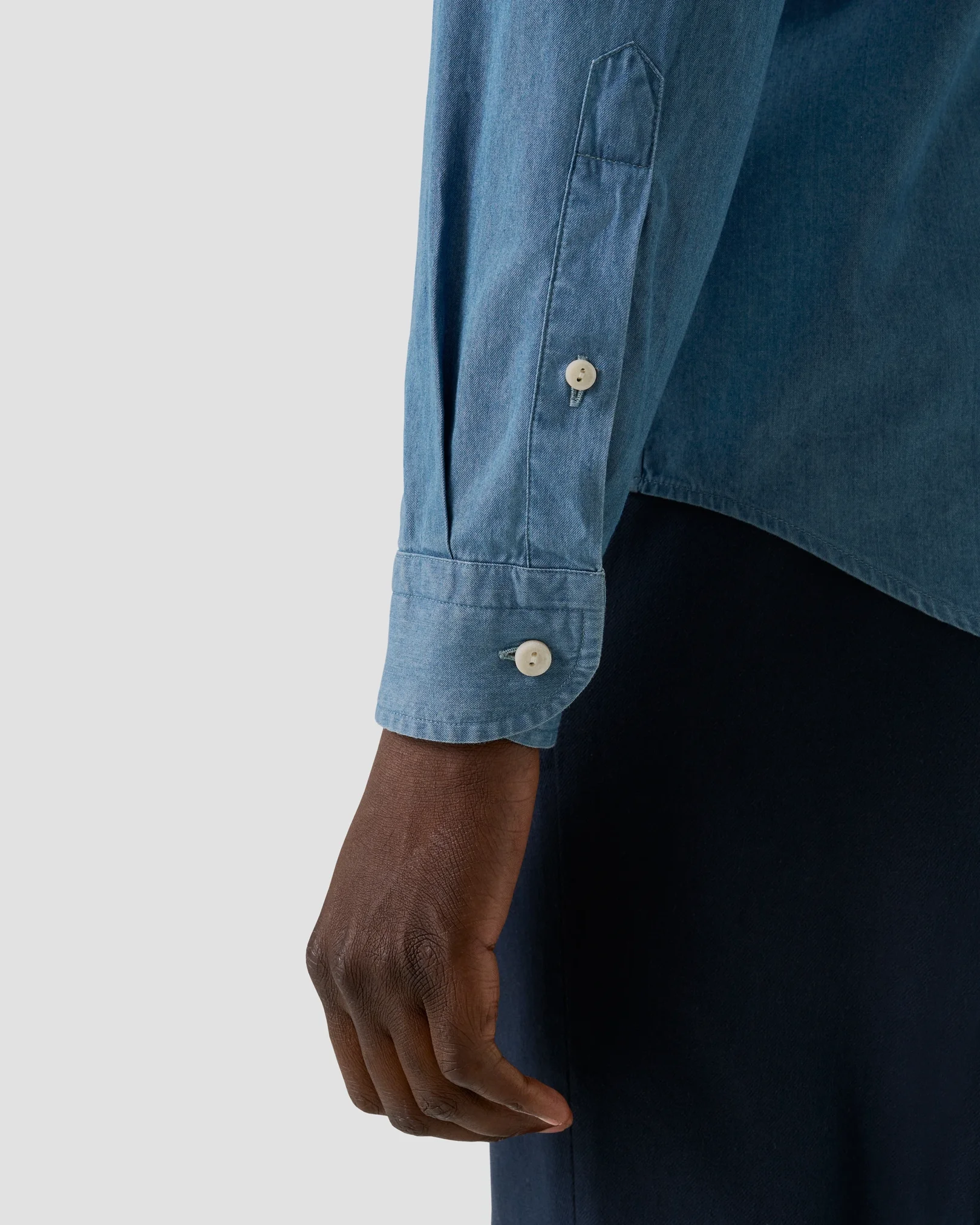 Eton - mid blue lightweight denim shirt