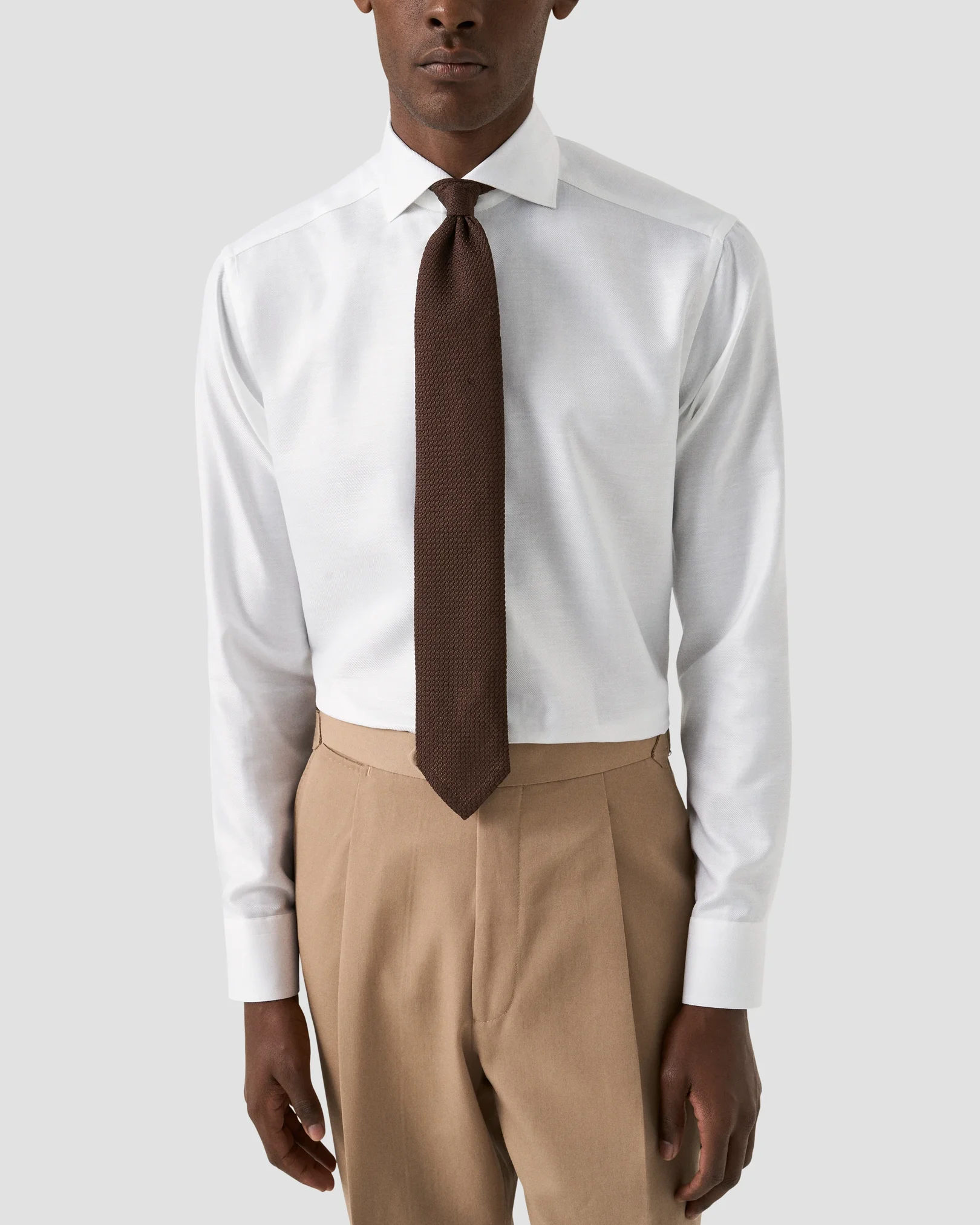 Eton - semi solid cotton linen shirt