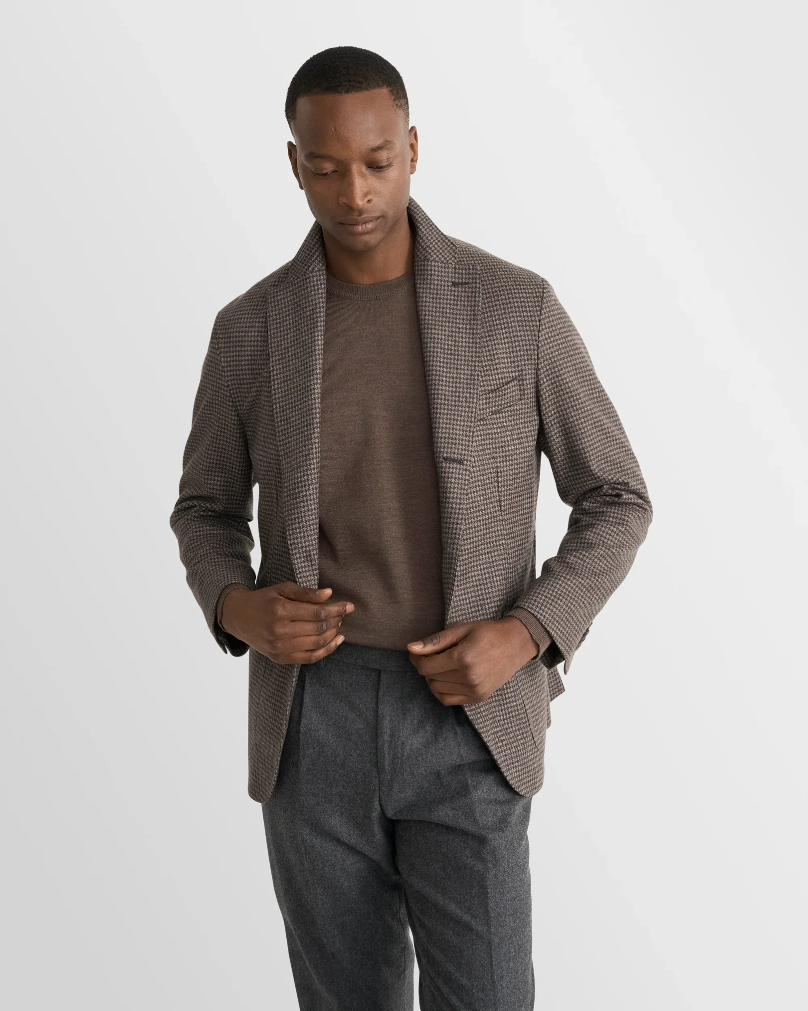 Eton - dark brown merino knit crewneck