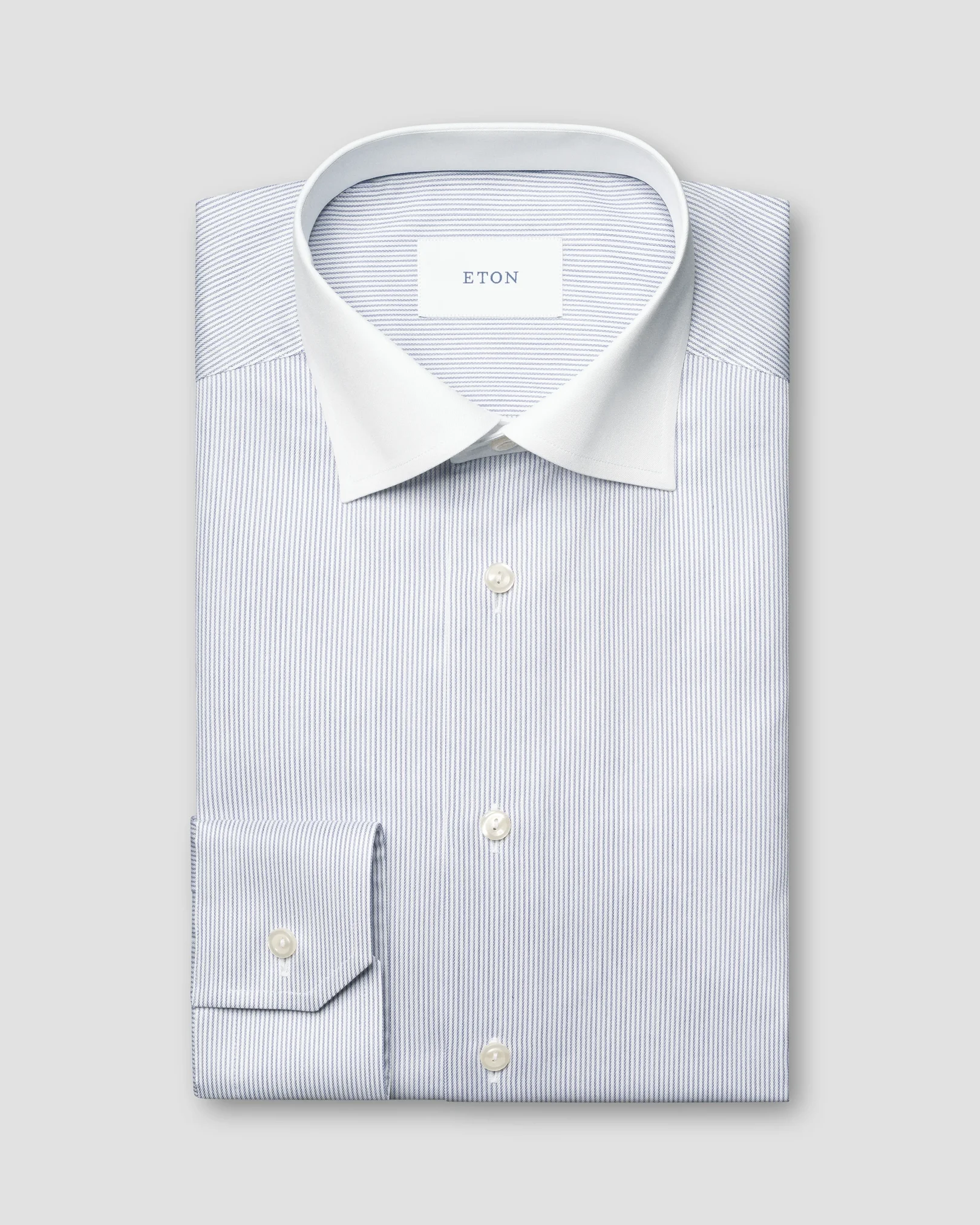 Eton - fine striped white collar signature twill shirt 261