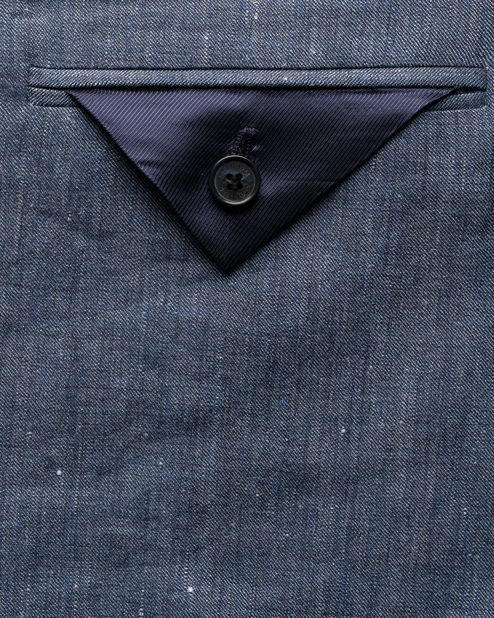 Eton - mid blue linen wool soft jacket