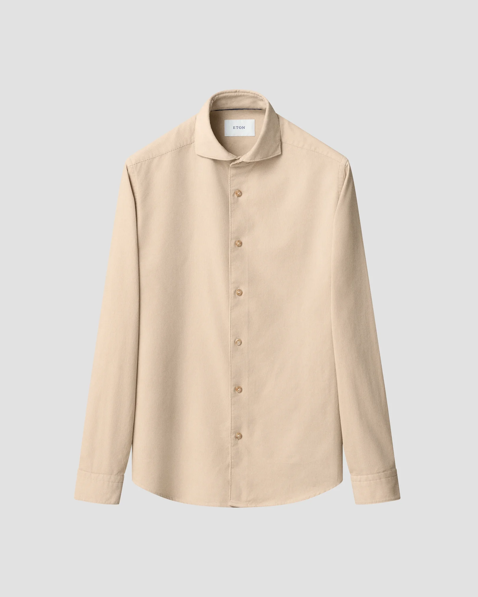 Eton - beige solid babycord shirt