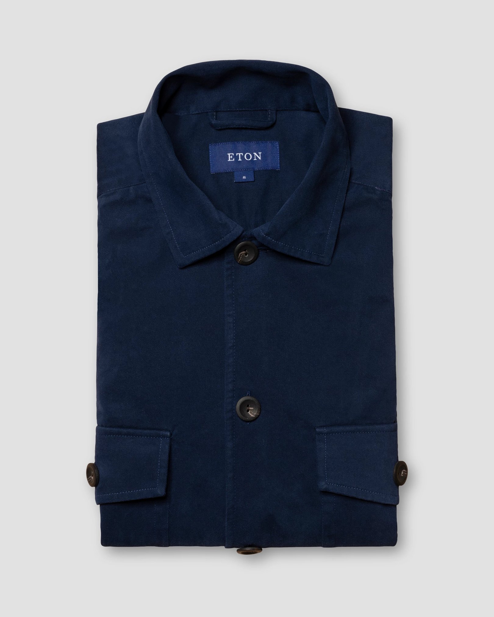 Eton - navy brushed twill overshirt