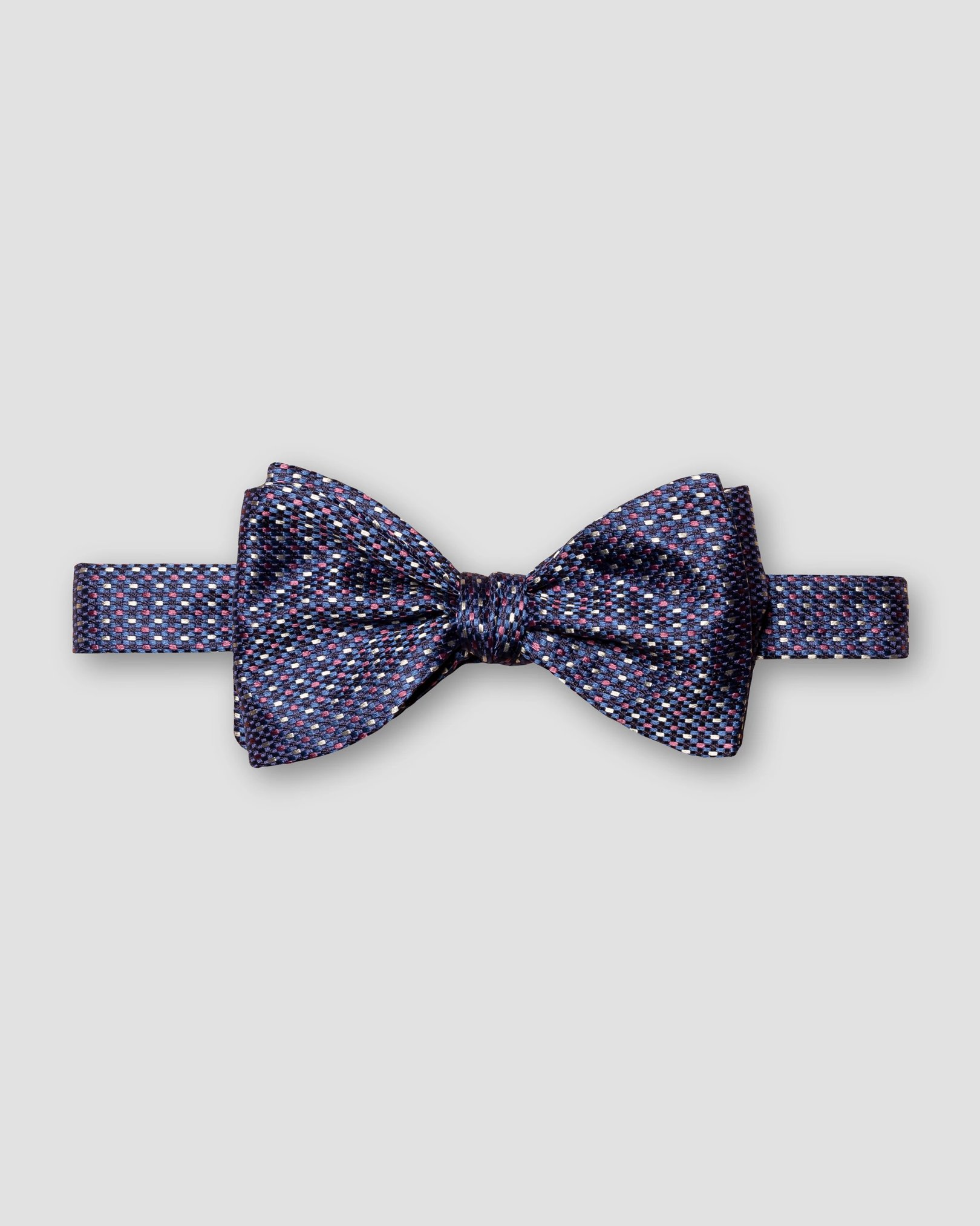 Eton - Navy Blue Jacquard Silk Bow Tie — Self-Tied