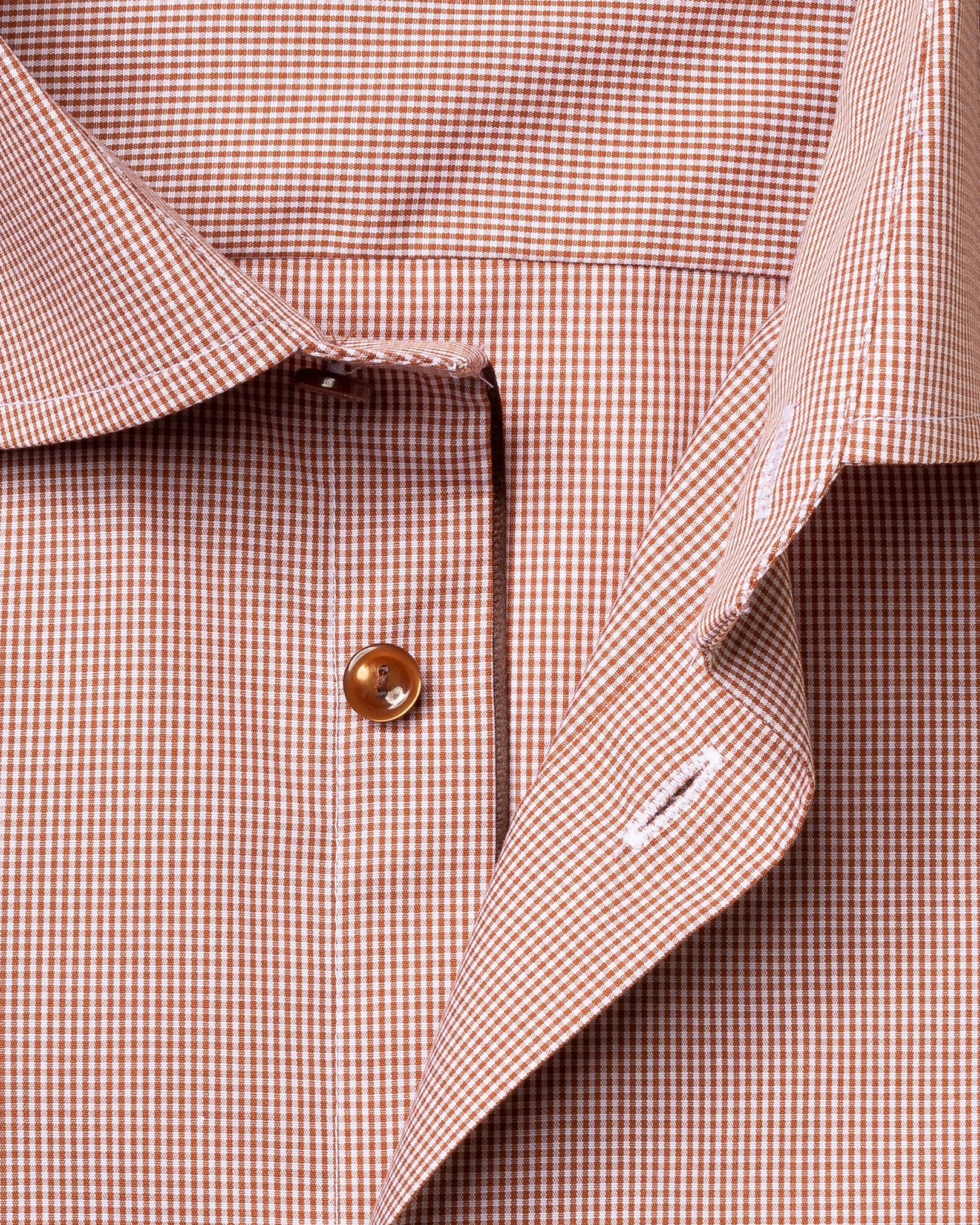 Eton - brown mini gingham poplin shirt