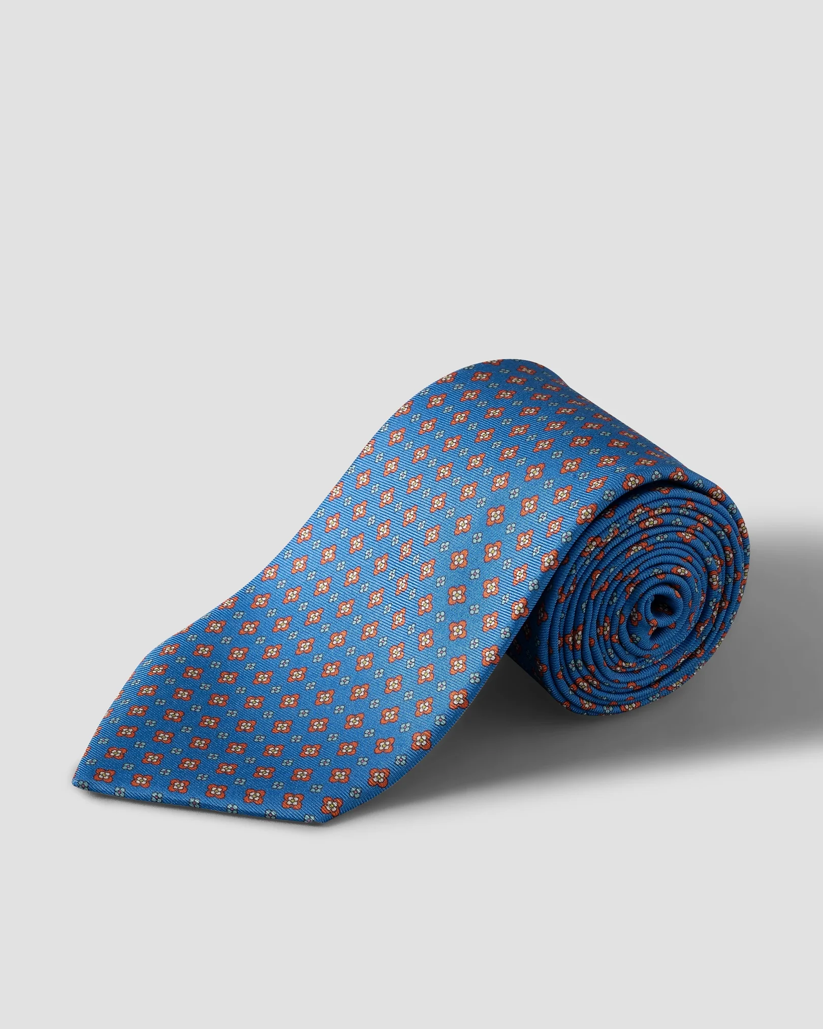 Eton - blue floral print silk tie
