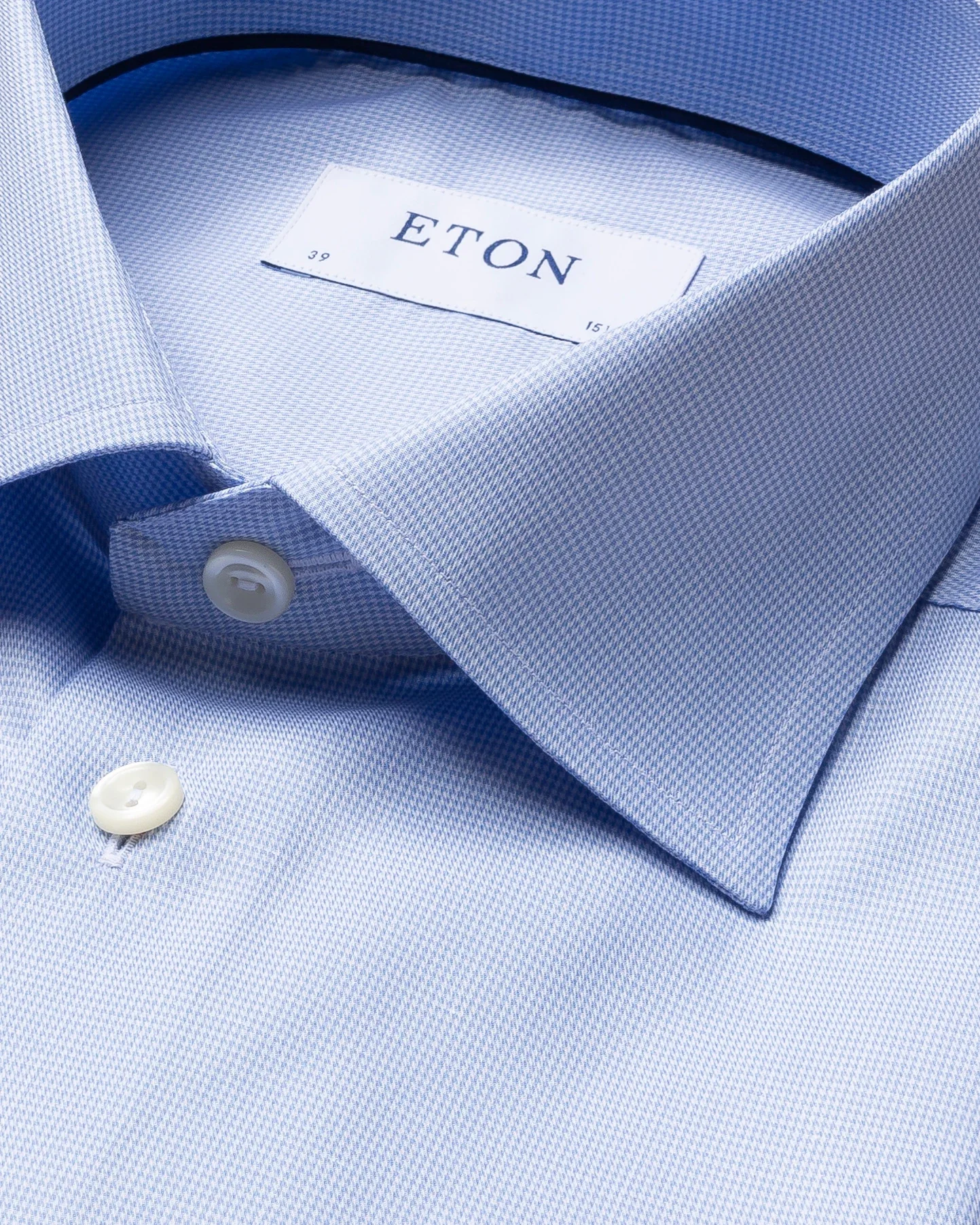 Eton - light blue houndstooth fine twill shirt