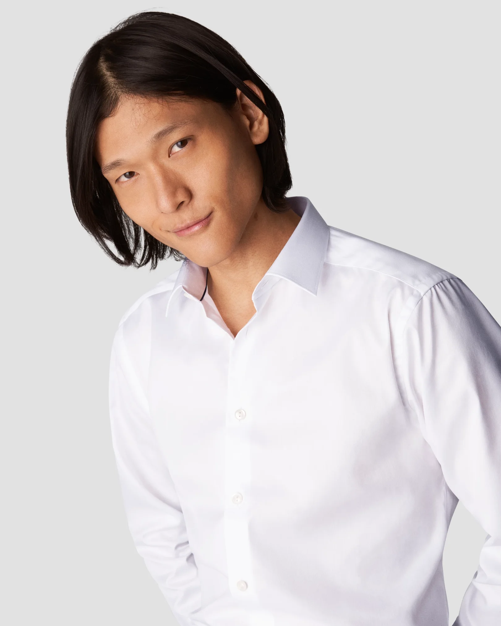 Eton - white solid twill shirt