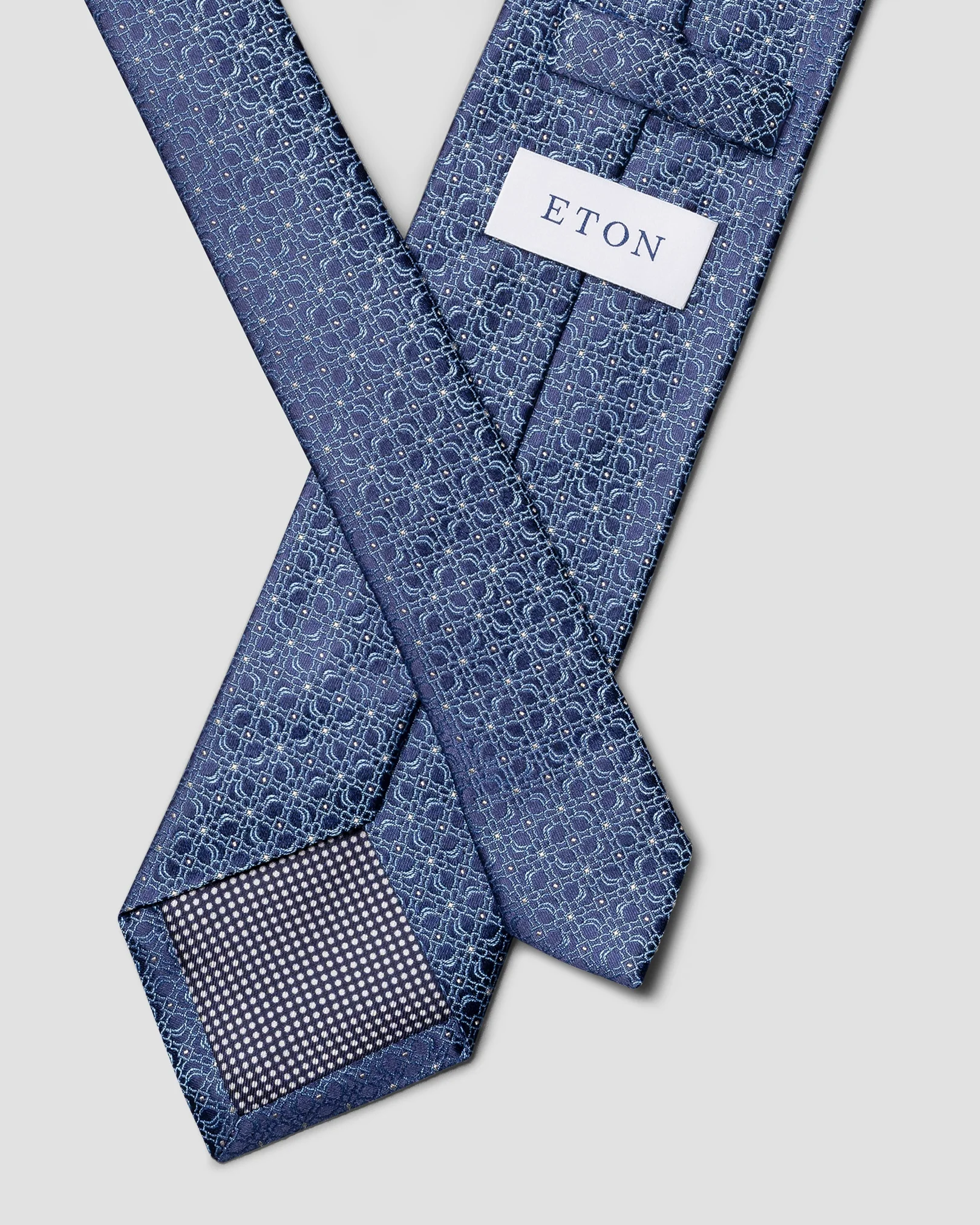 Eton - blue floral woven silk tie