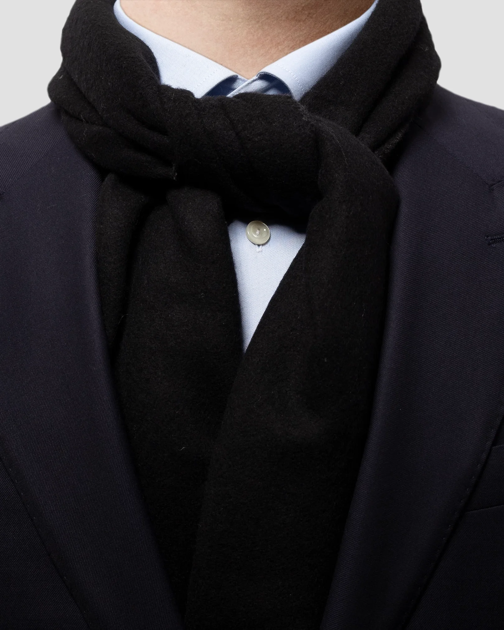 Eton - black and gray double sided wool scarf