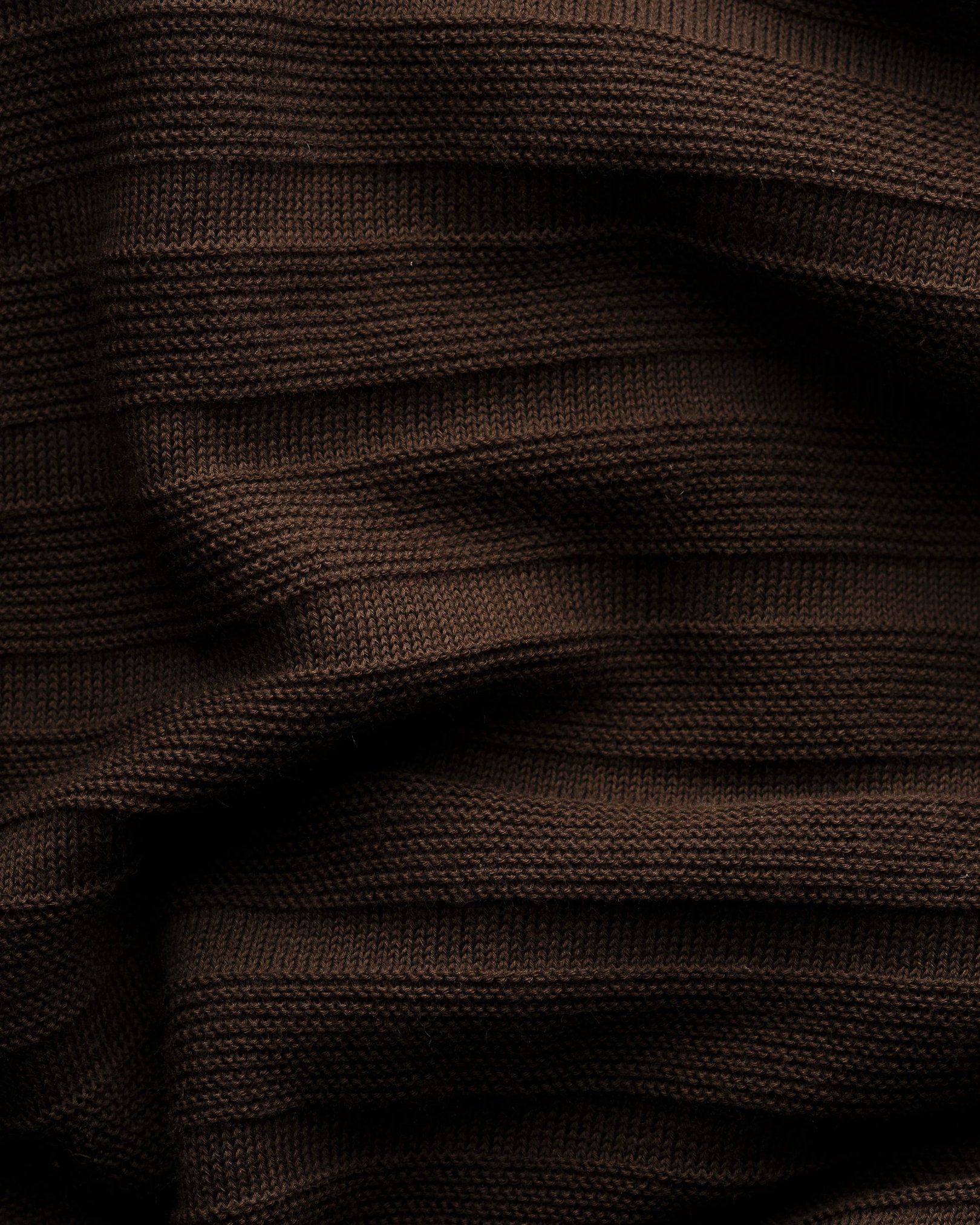 Eton - brown horisontal striped fine knit polo shirt