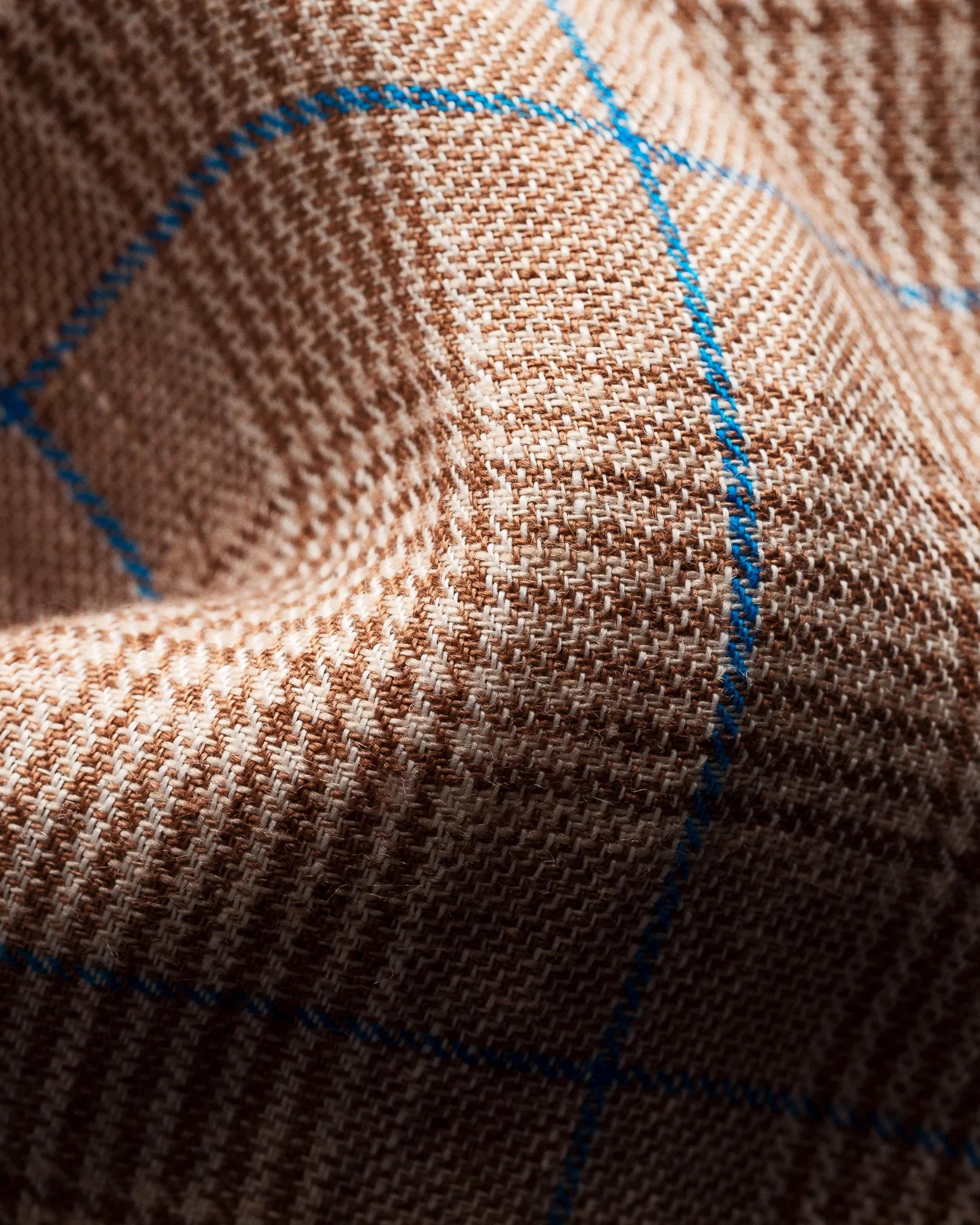 Eton - brown checked linen overshirt