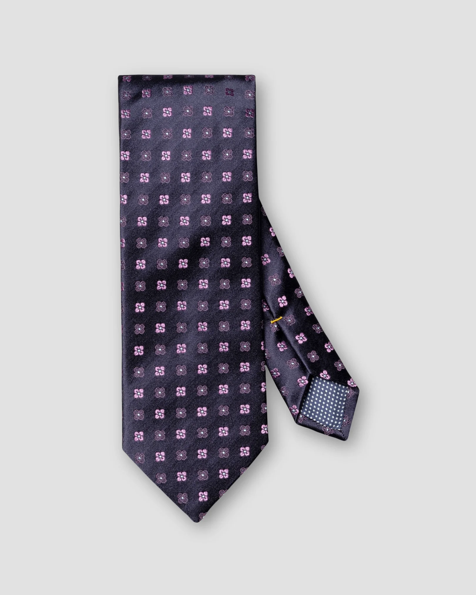 Eton - dark purple micro floral woven silk tie