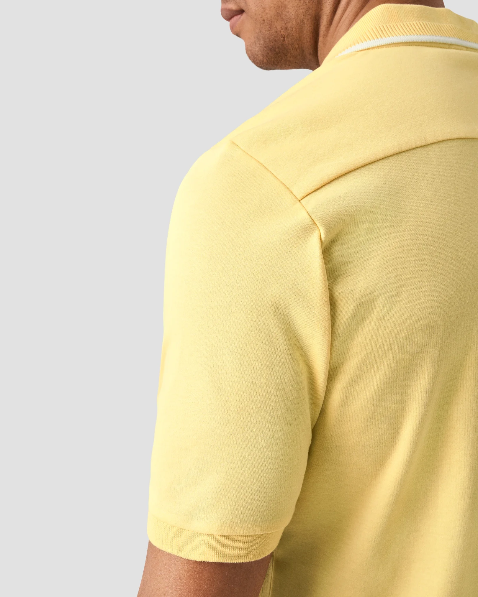 Eton - yellow cotton interlock polo shirt