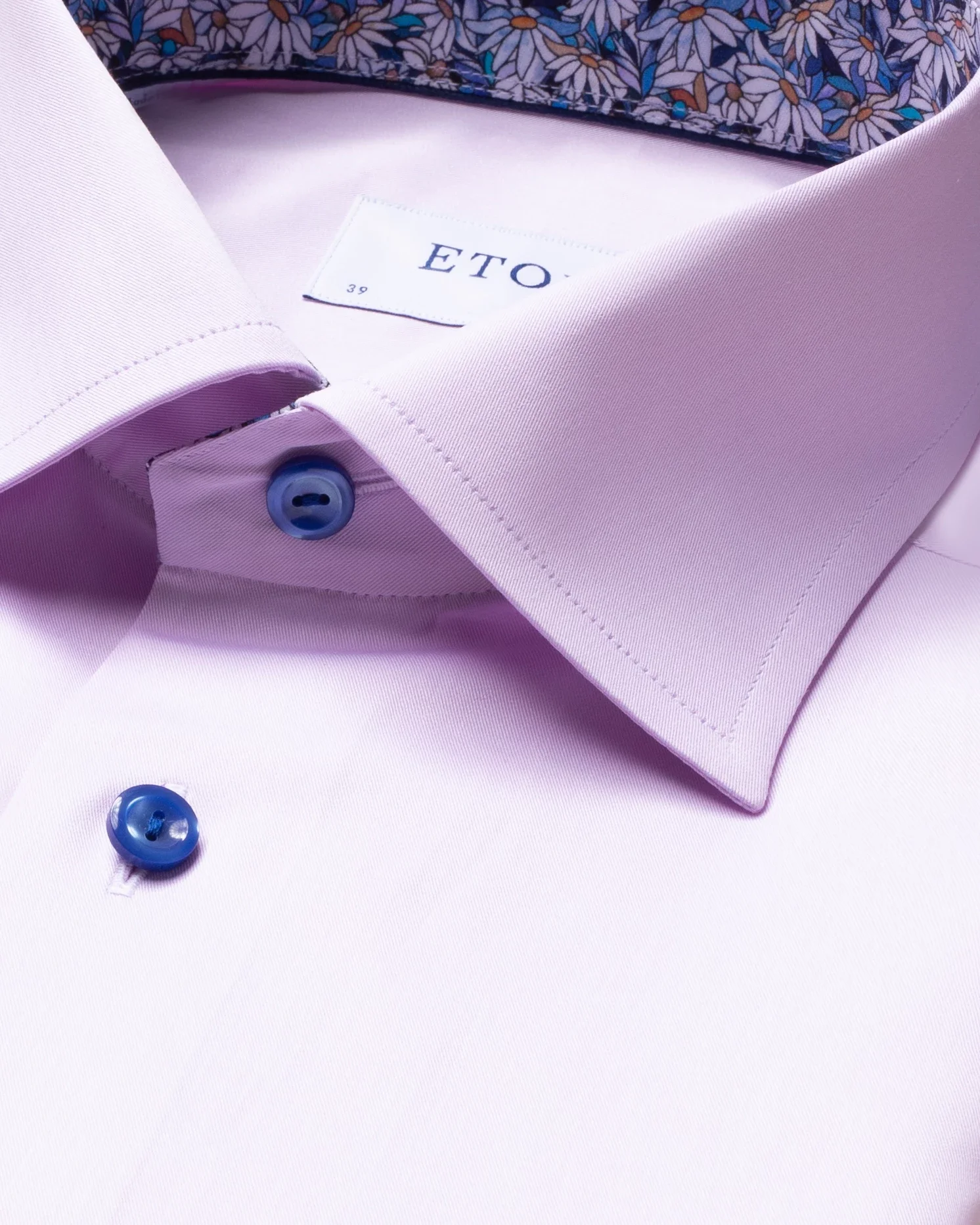 Eton - pink signature twill shirt printed details
