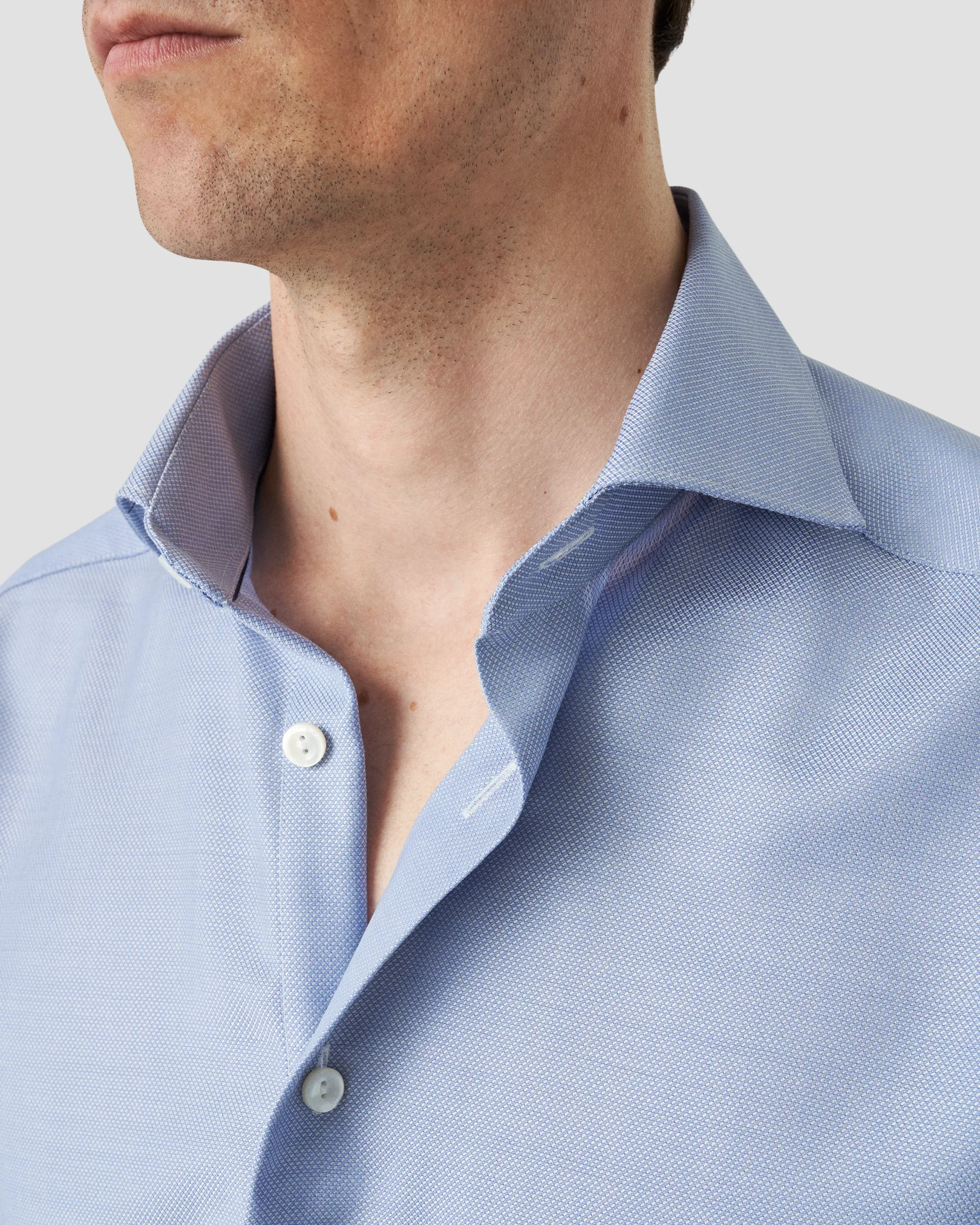 Eton - light blue merino