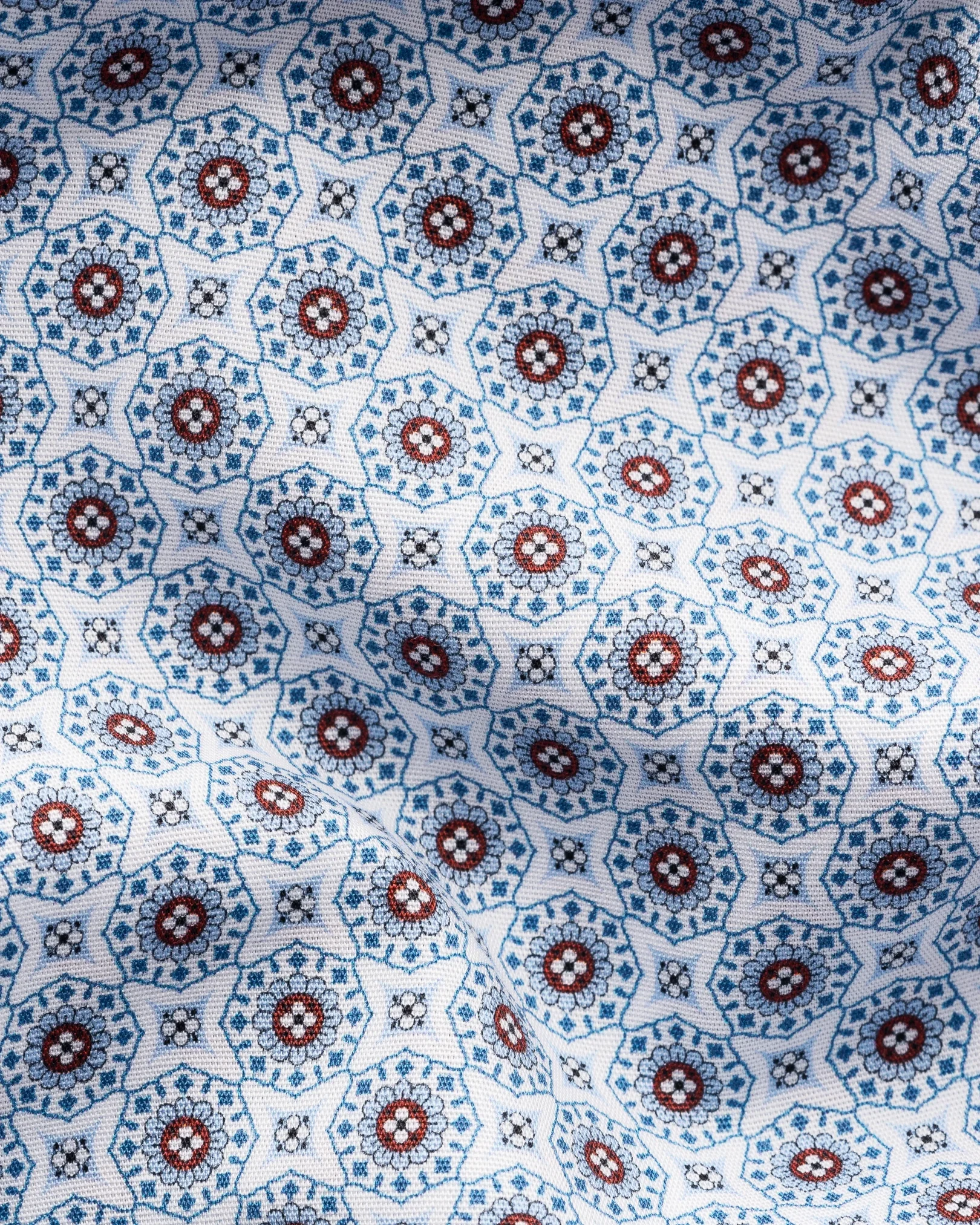Eton - dark blue geometric print signature twill shirt 263