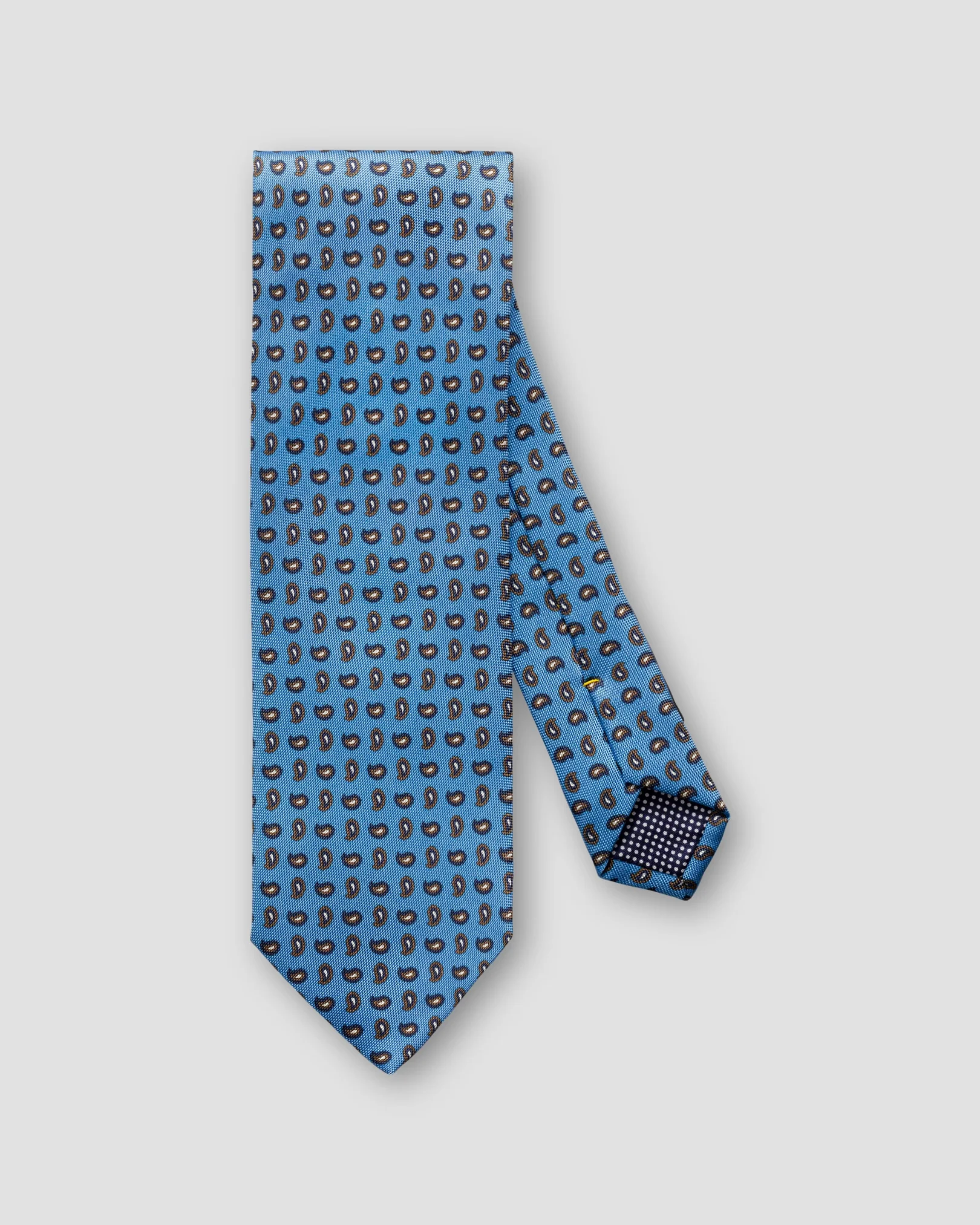 Mid Blue Paisley Silk Tie - Eton