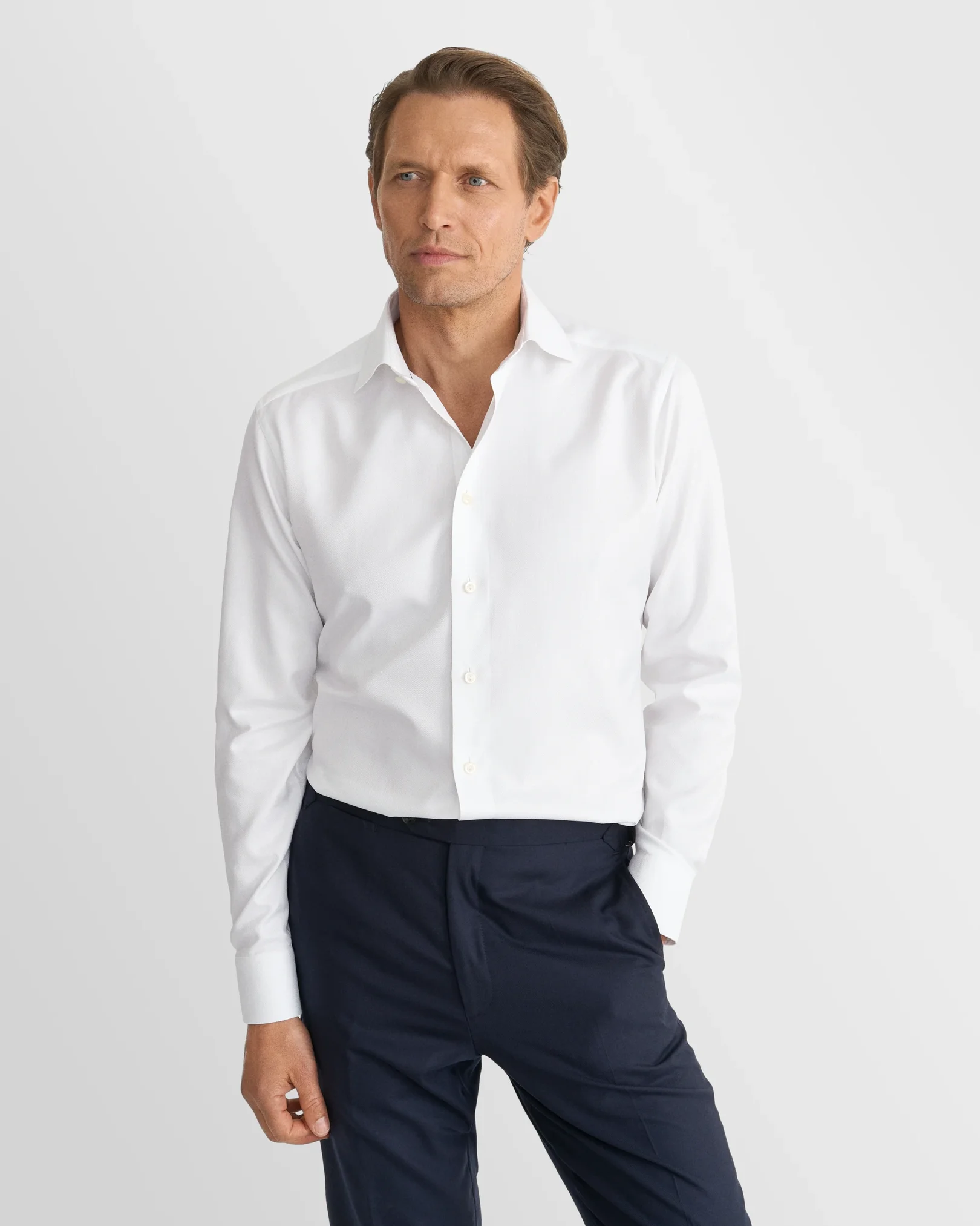 Eton - white herringbone signature twill shirt