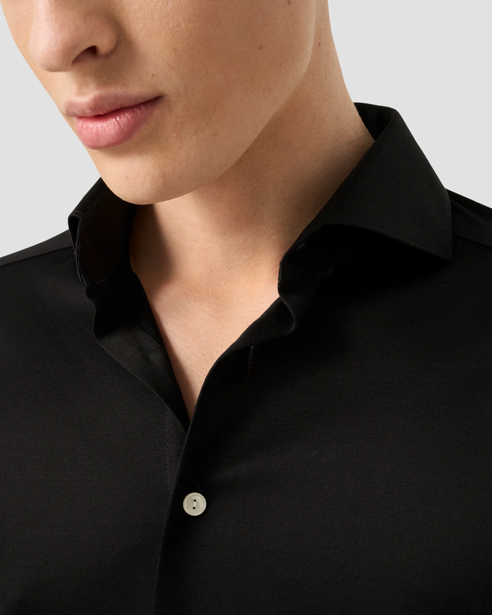 Eton - Skjorta i jacquardstickad Filo di Scozia