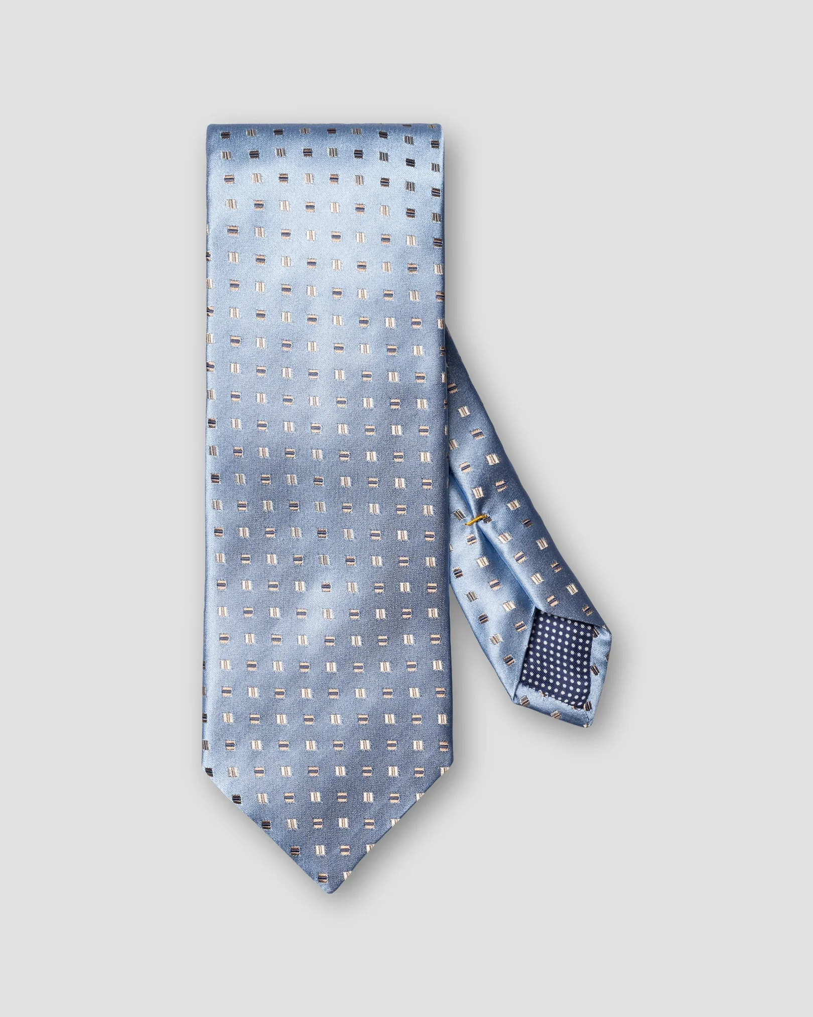 Eton - light blue geometric woven silk tie light 258