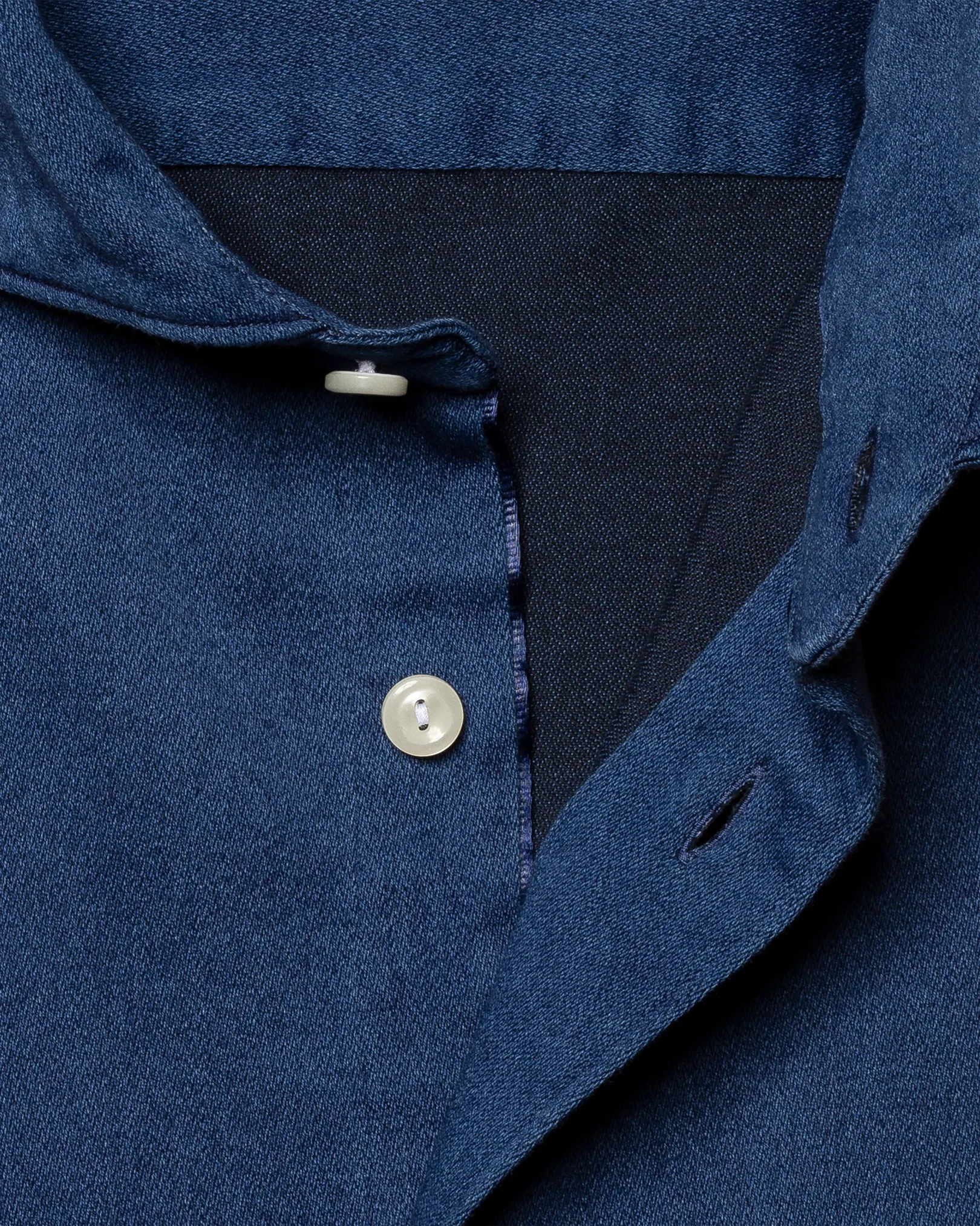 Eton - dark satin indigo shirt
