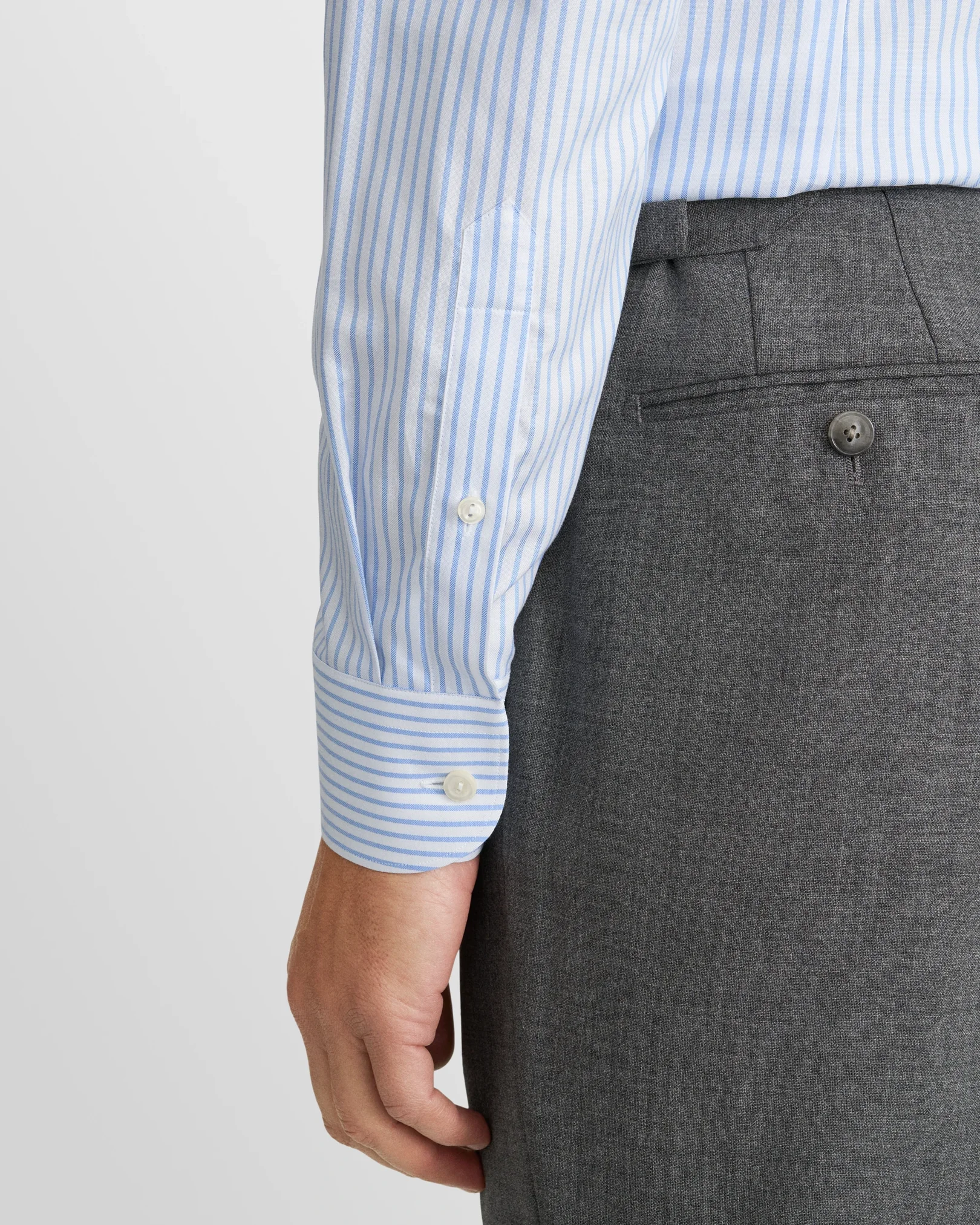 Eton - blue striped signature oxford shirt wide spread 266