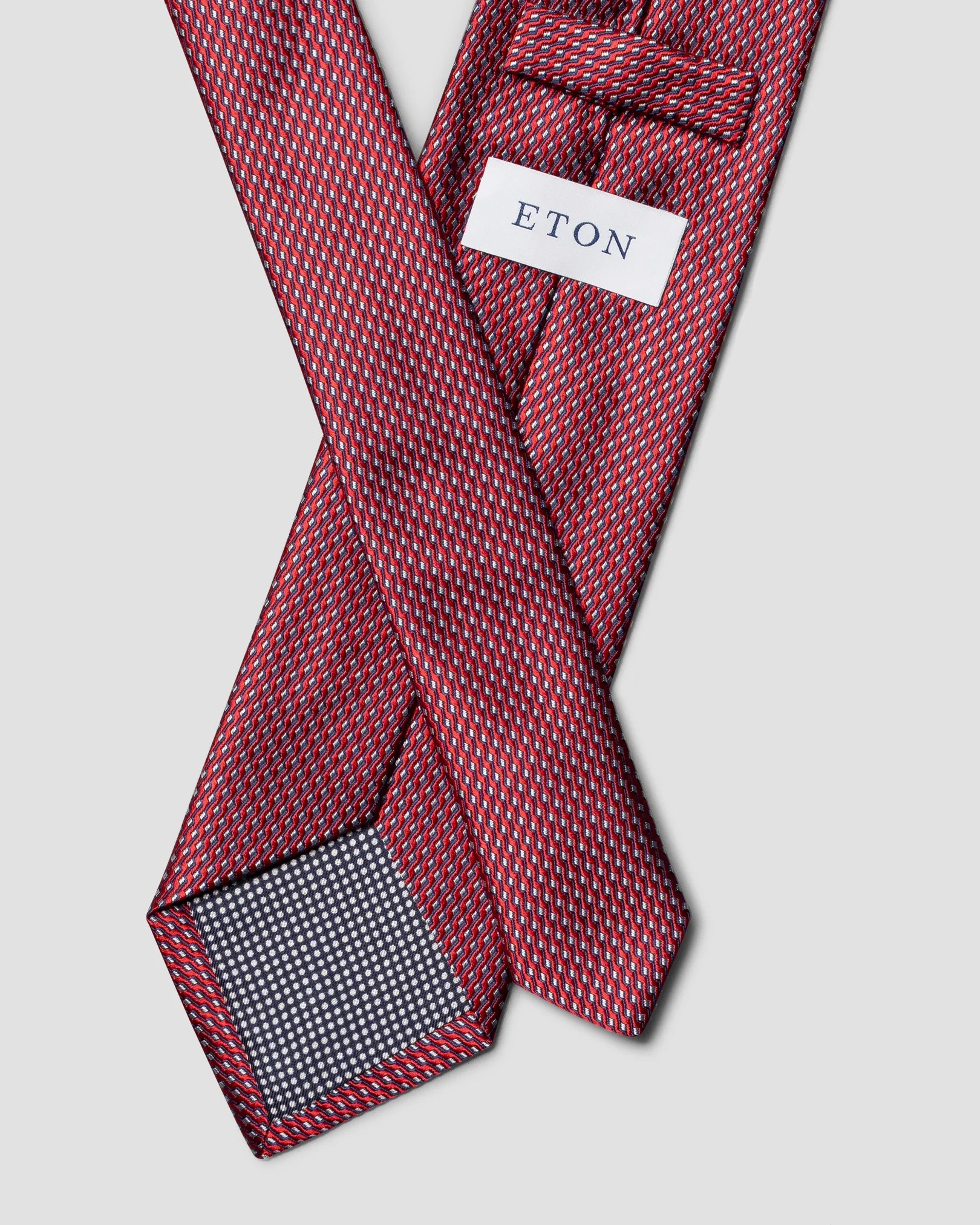 Dark Red Geometric Woven Silk Tie