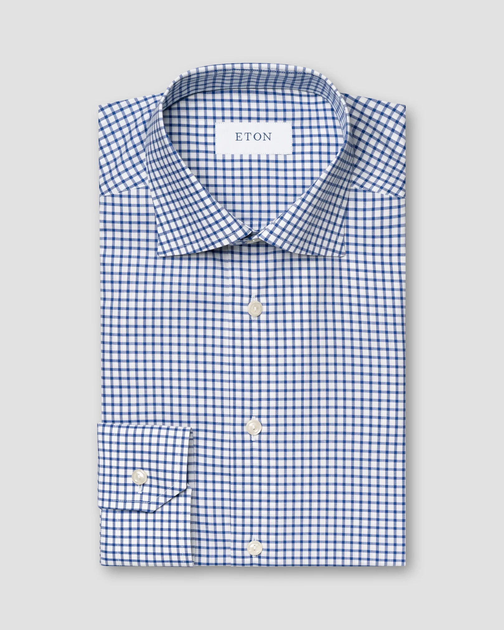 Mid blue Check Fine Twill Shirt