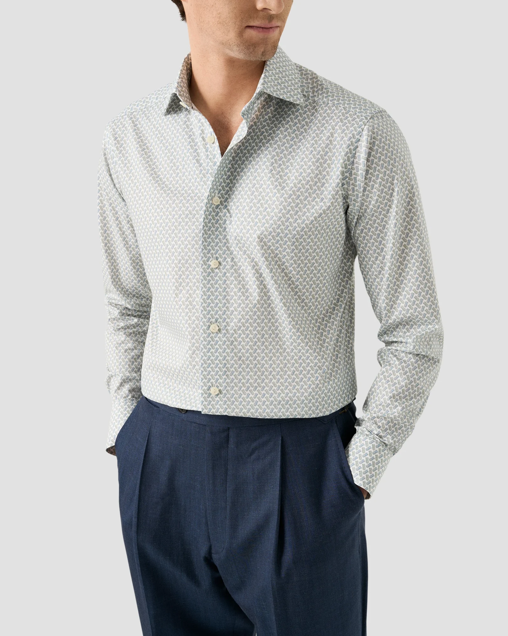 Eton - motif signature twill shirt cut away single 261